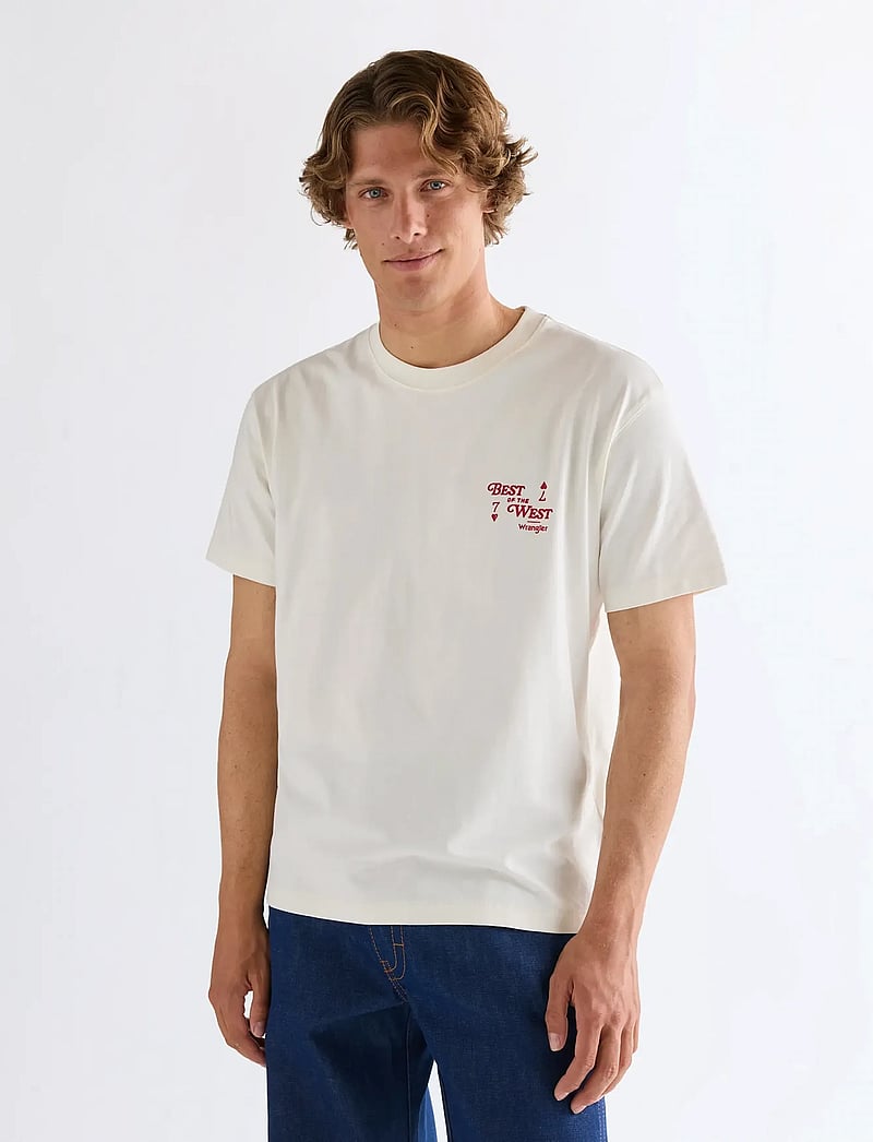 Wrangler - VINTAGE TEE - kortærmede t-shirts - worn white - 3