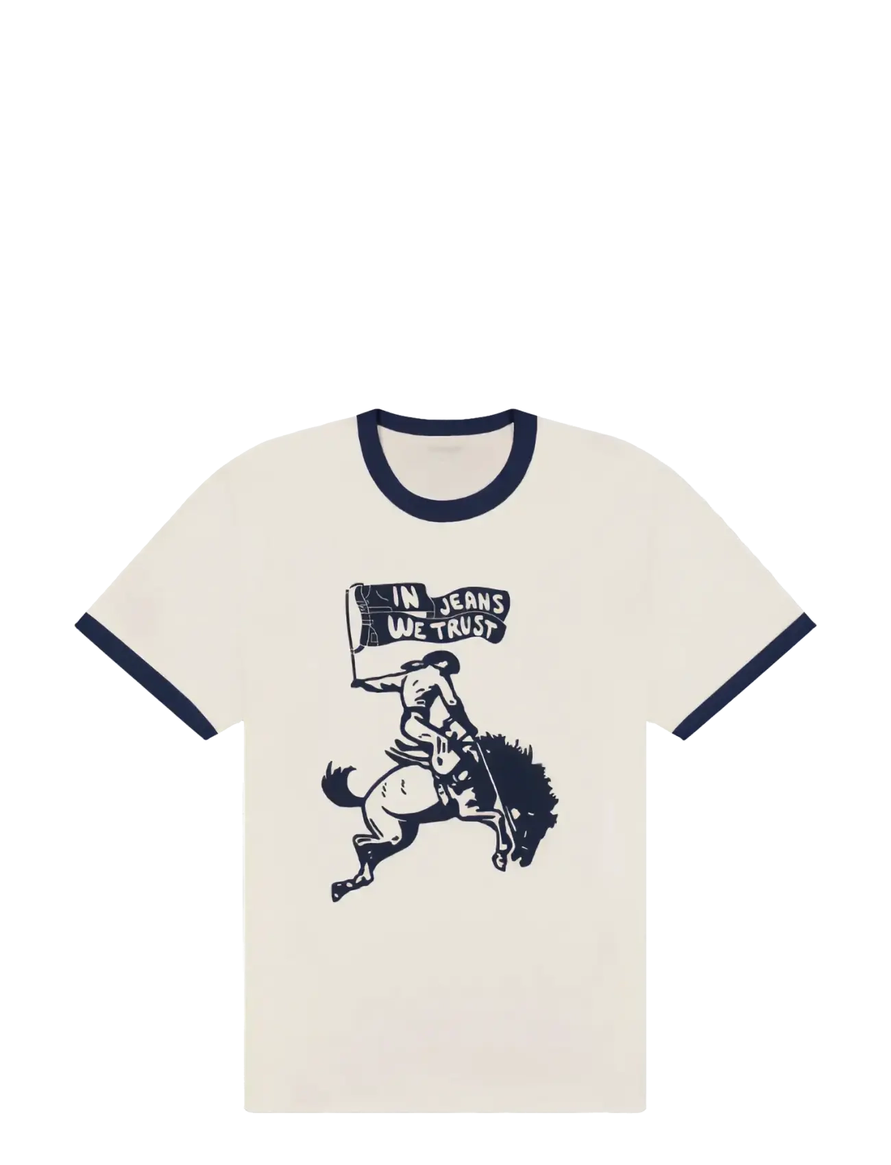 Wrangler RINGER TEE - Wrangler - WORN WHITE / cream