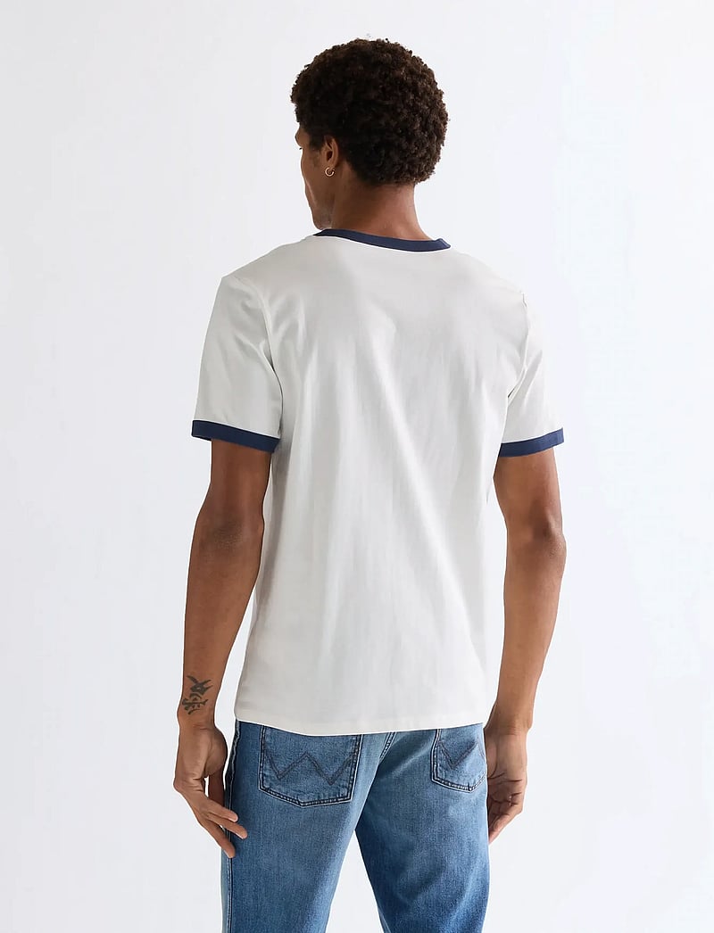 Wrangler - RINGER TEE - krótki rękaw - worn white - 2