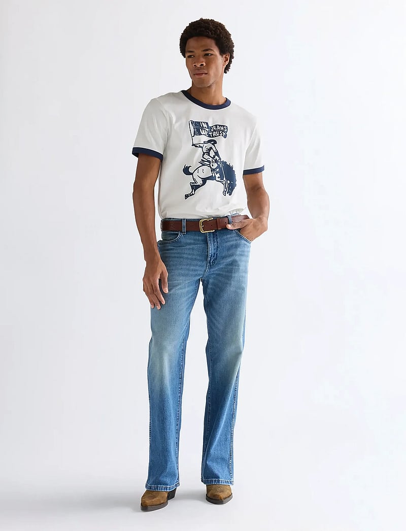 Wrangler - RINGER TEE - krótki rękaw - worn white - 3