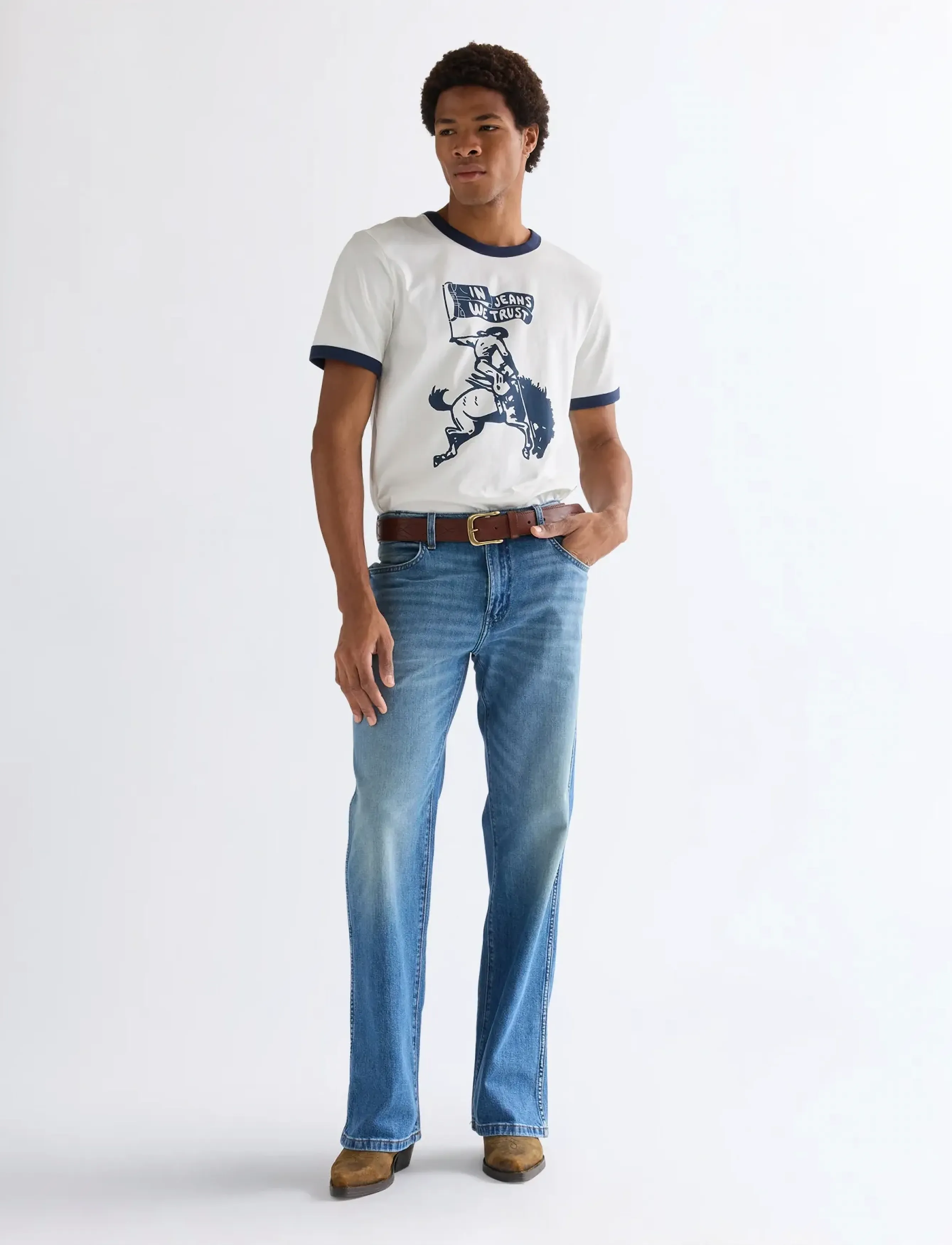 Wrangler - RINGER TEE - short-sleeved t-shirts - worn white - 3