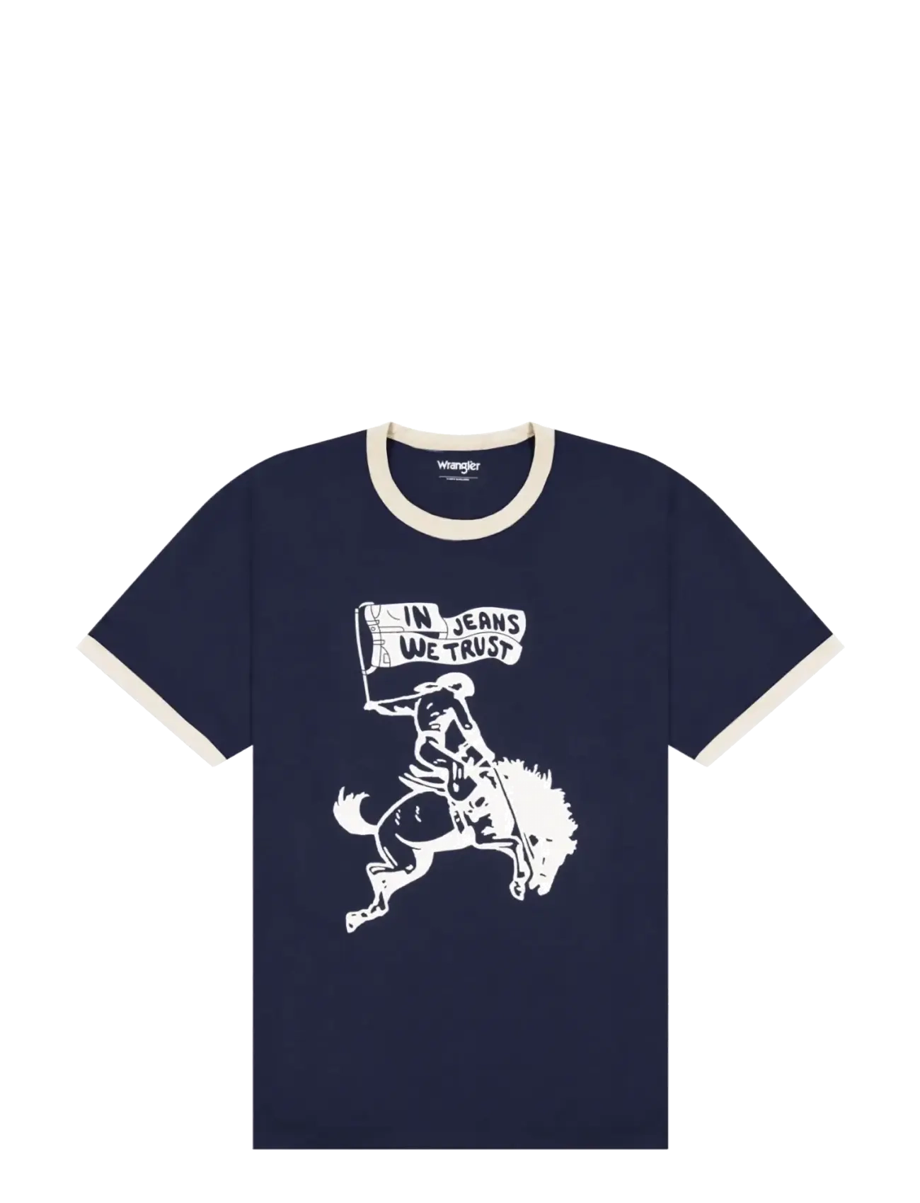WRANGLER Ringer Tee Navy - Lx00 - Herren