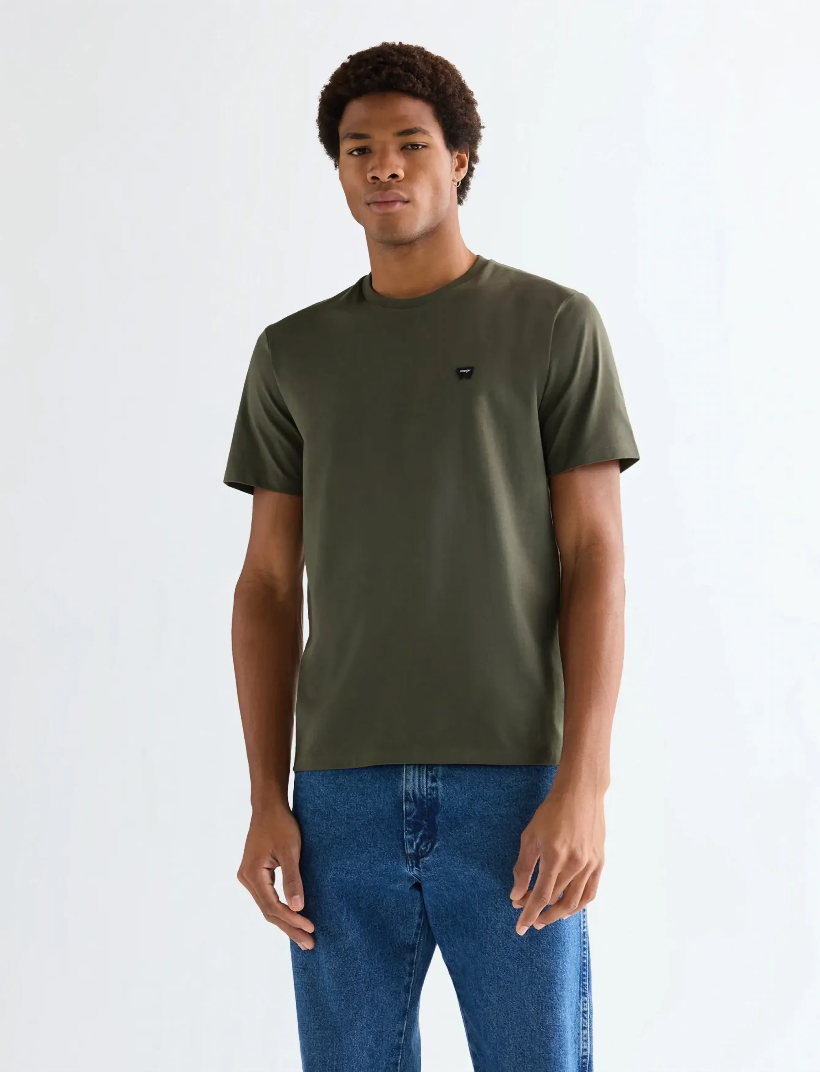 Wrangler SIGN OFF TEE - Nyheter - DEEP DEPTHS / khaki/green