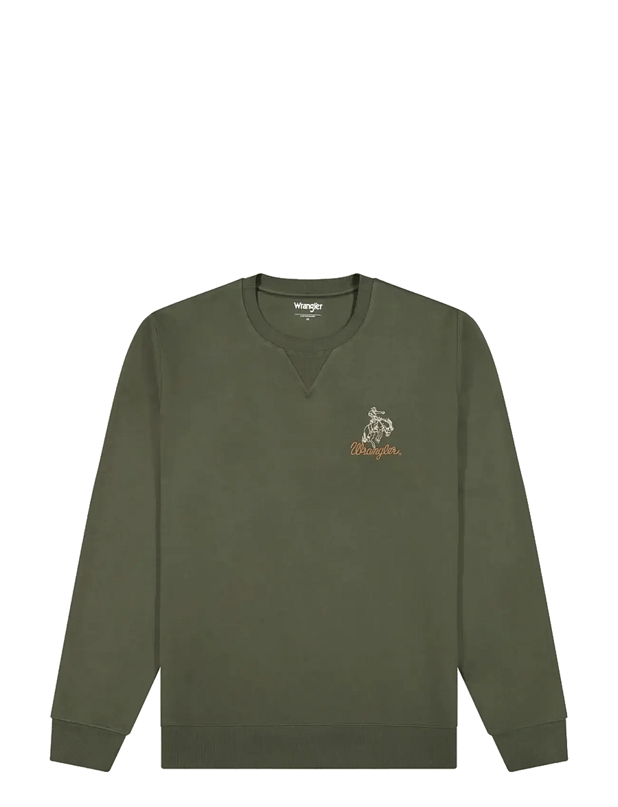 Wrangler - EMBROIDERY CREW - swetry - deep depths - 1