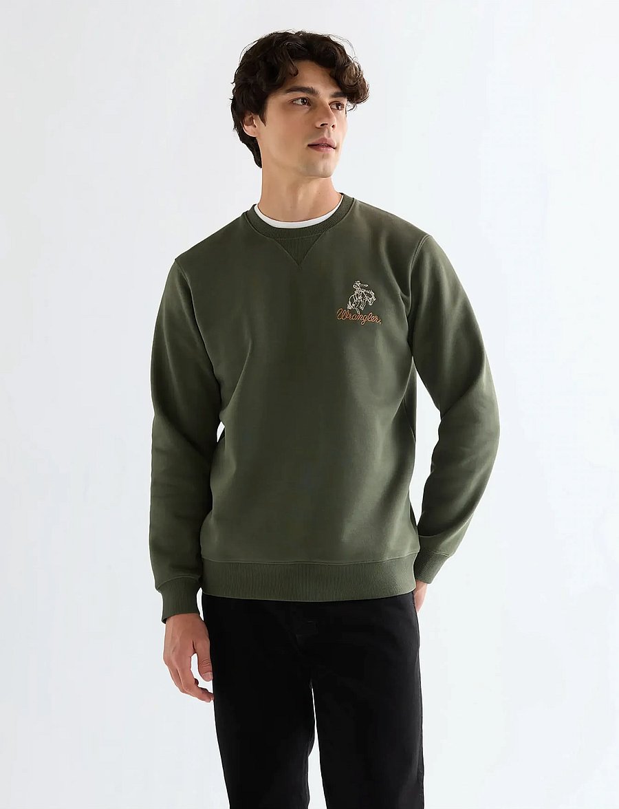 Wrangler - EMBROIDERY CREW - swetry - deep depths - 0
