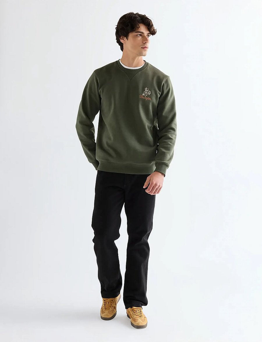 Wrangler - EMBROIDERY CREW - swetry - deep depths - 4