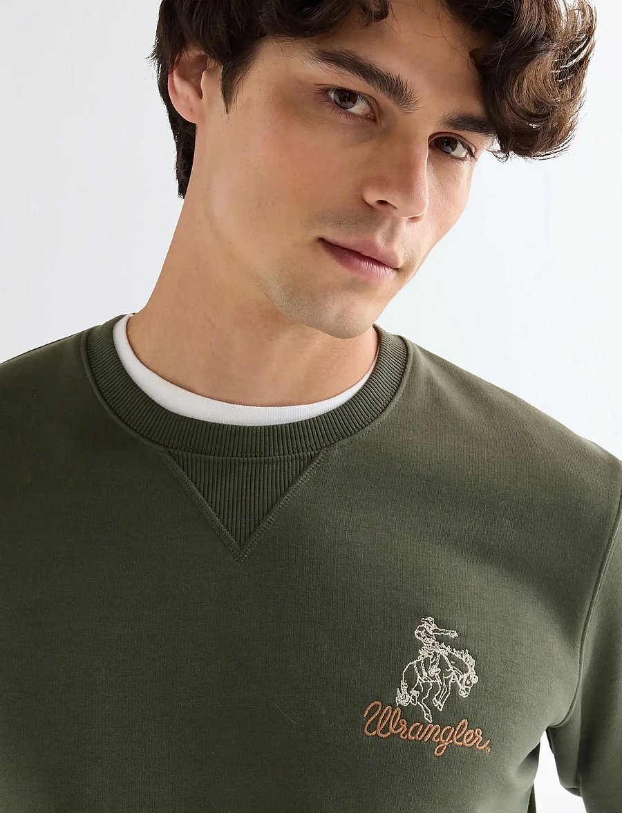 Wrangler - EMBROIDERY CREW - swetry - deep depths - 5