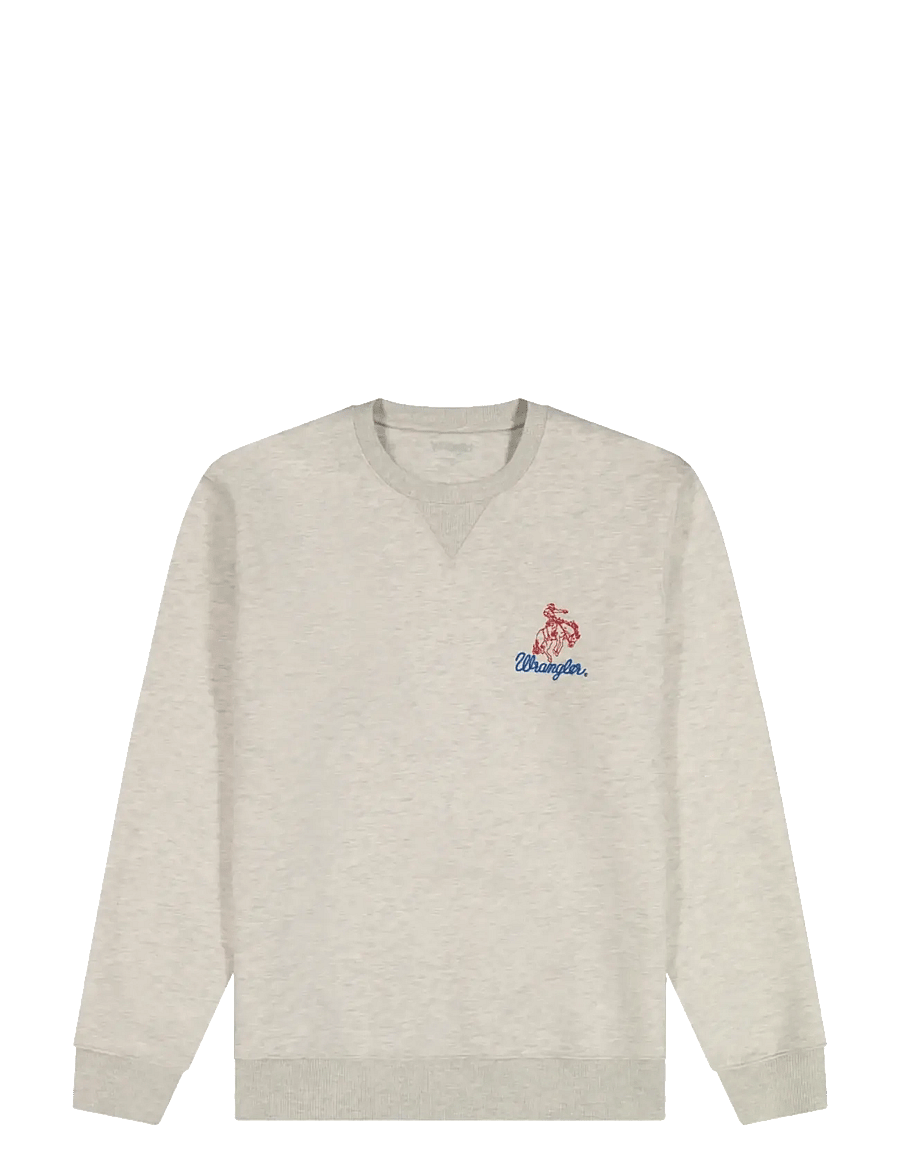 Wrangler - EMBROIDERY CREW - kollektionen - oat mel - 1