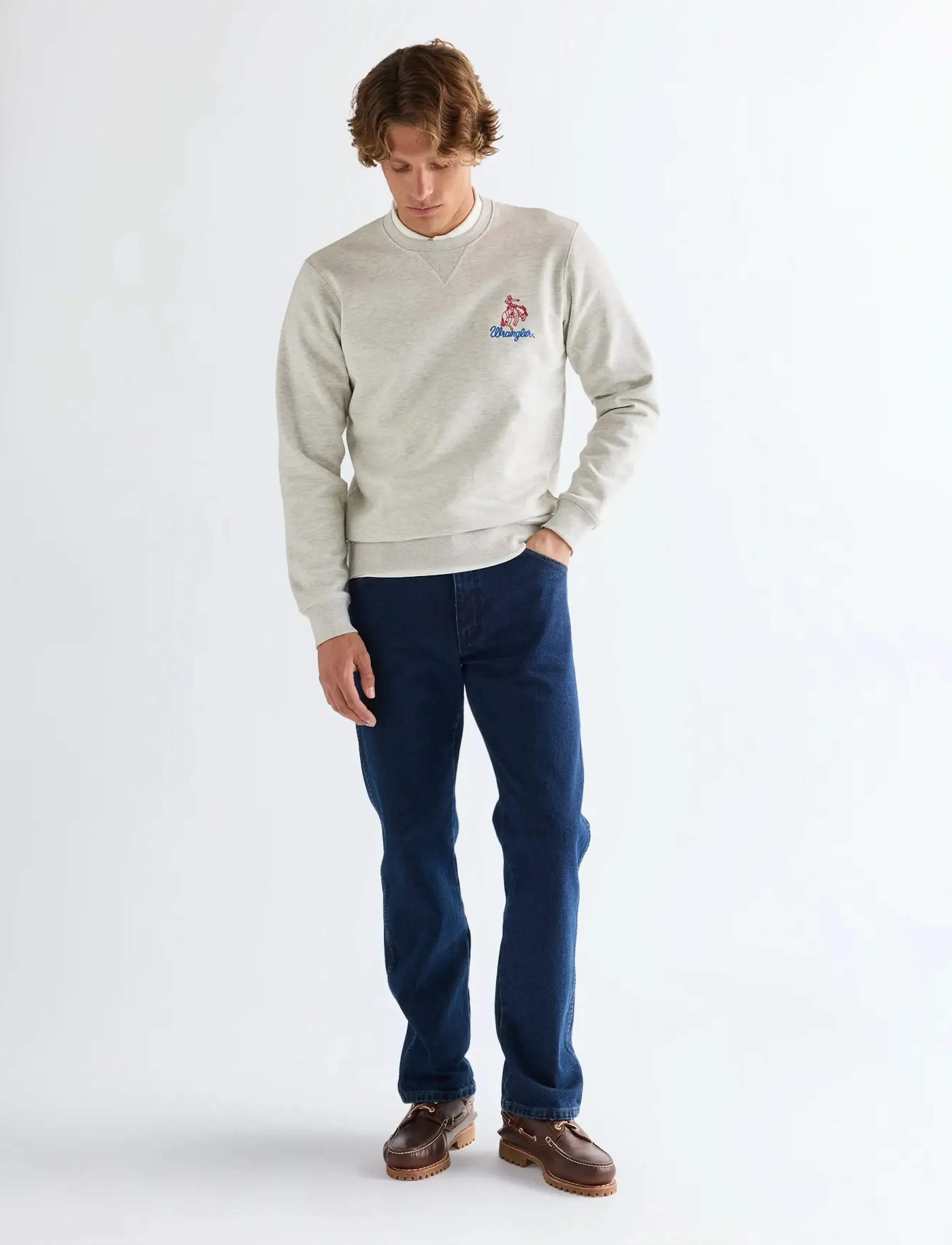 Wrangler - EMBROIDERY CREW - sweatshirts - oat mel - 4