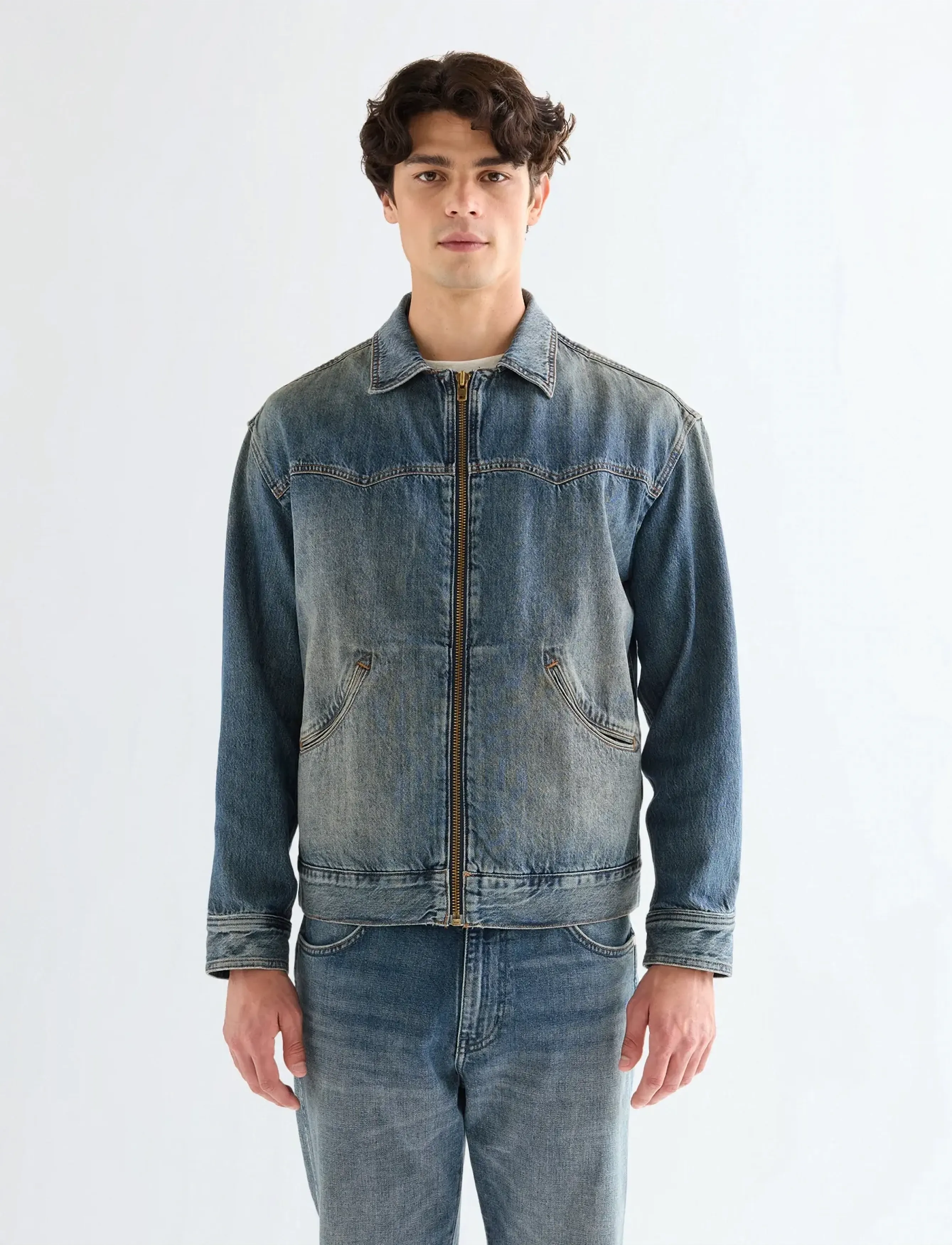 Wrangler Trailrider Jacket, M x 00, Blue, Denim > Lined Denim Jackets, Herre