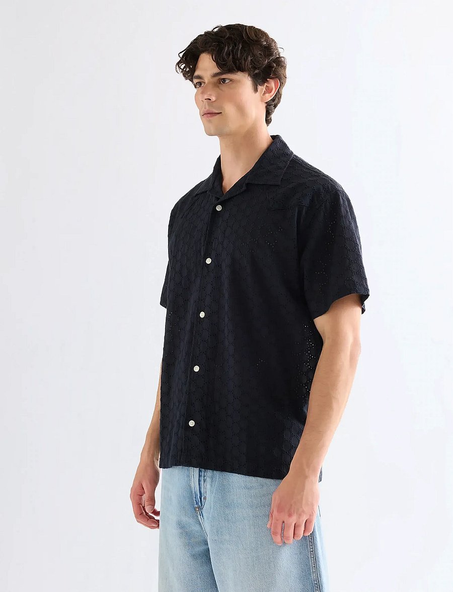 Wrangler - SS RESORT SHIRT - kurzarmhemden - dark navy - 0