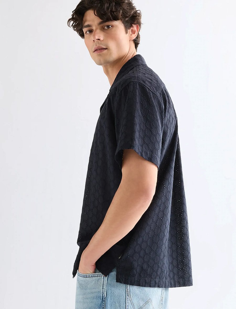 Wrangler - SS RESORT SHIRT - kurzarmhemden - dark navy - 4