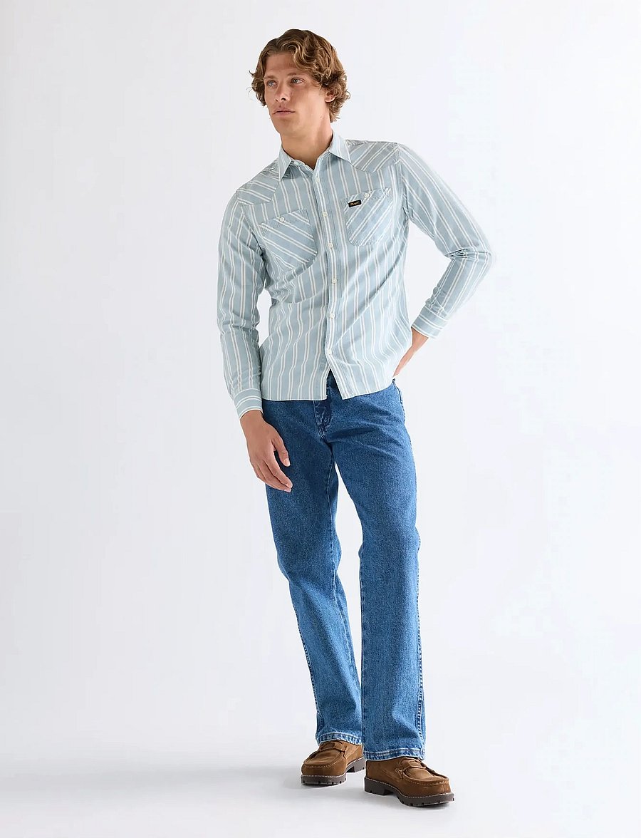 Wrangler - CHAMBRAY SHIRT - chemises à rayures - light stripe - 4