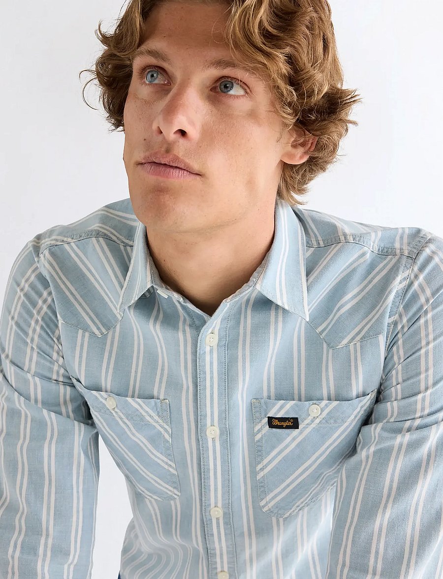 Wrangler - CHAMBRAY SHIRT - chemises à rayures - light stripe - 5