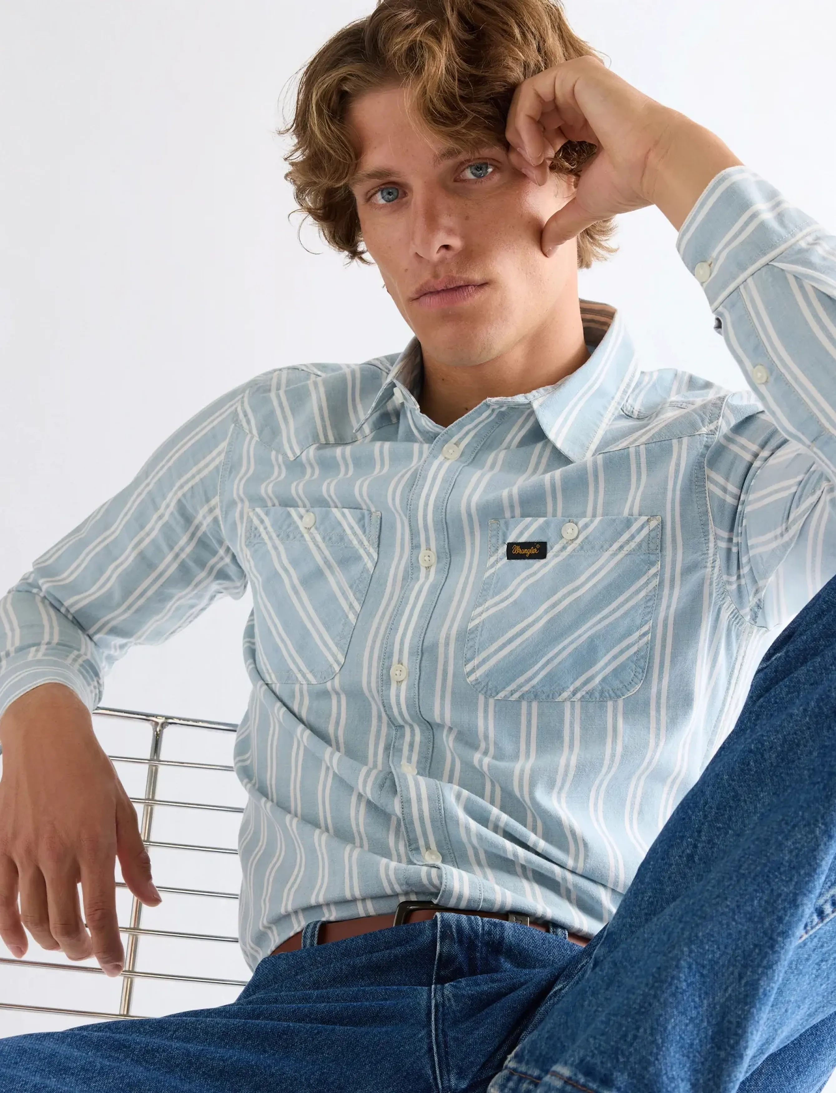 WRANGLER Chambray Shirt casual skjortor herr – bild 6