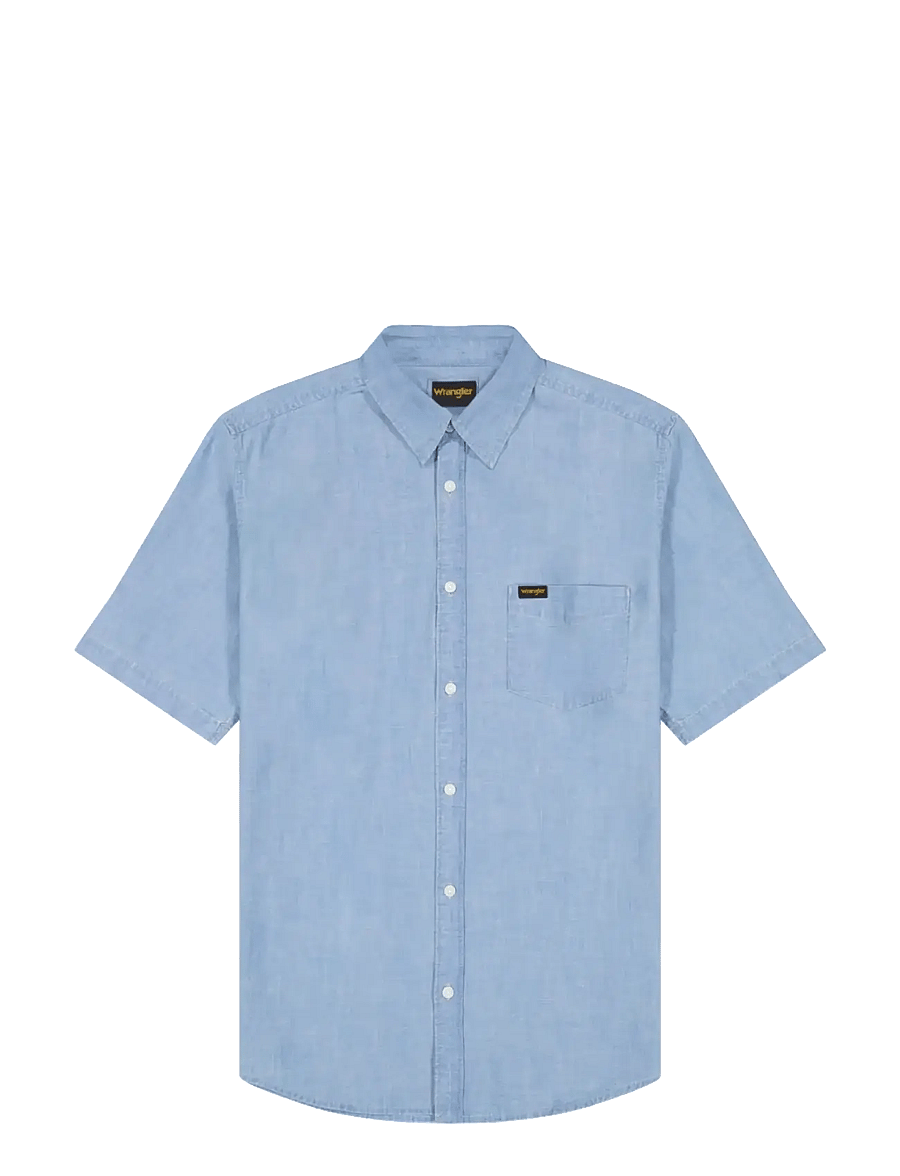 Wrangler - SS CHAMBRAY SHIRT - kurzarmhemden - indigo - 1