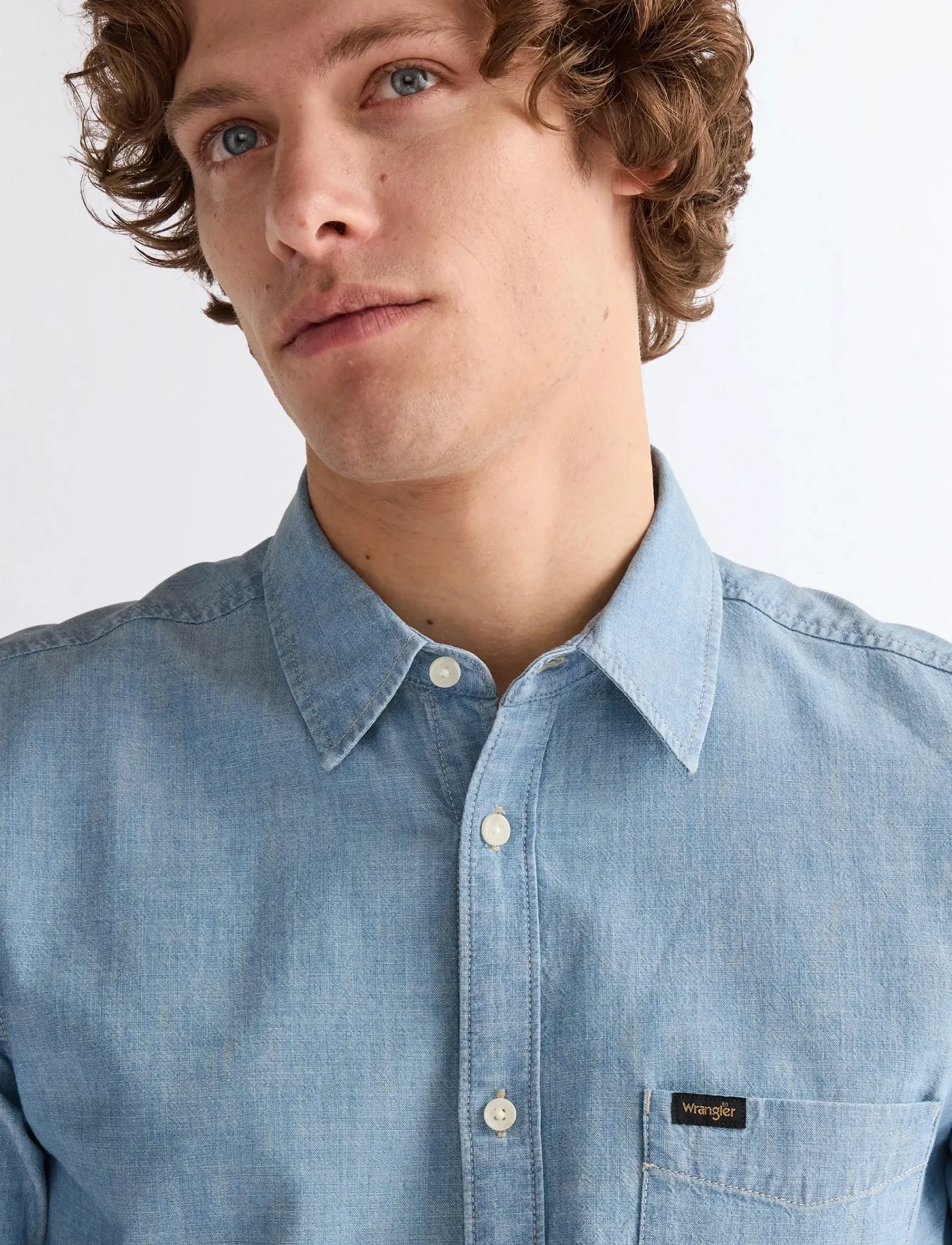 Wrangler - SS CHAMBRAY SHIRT - kortärmade skjortor - indigo - 5