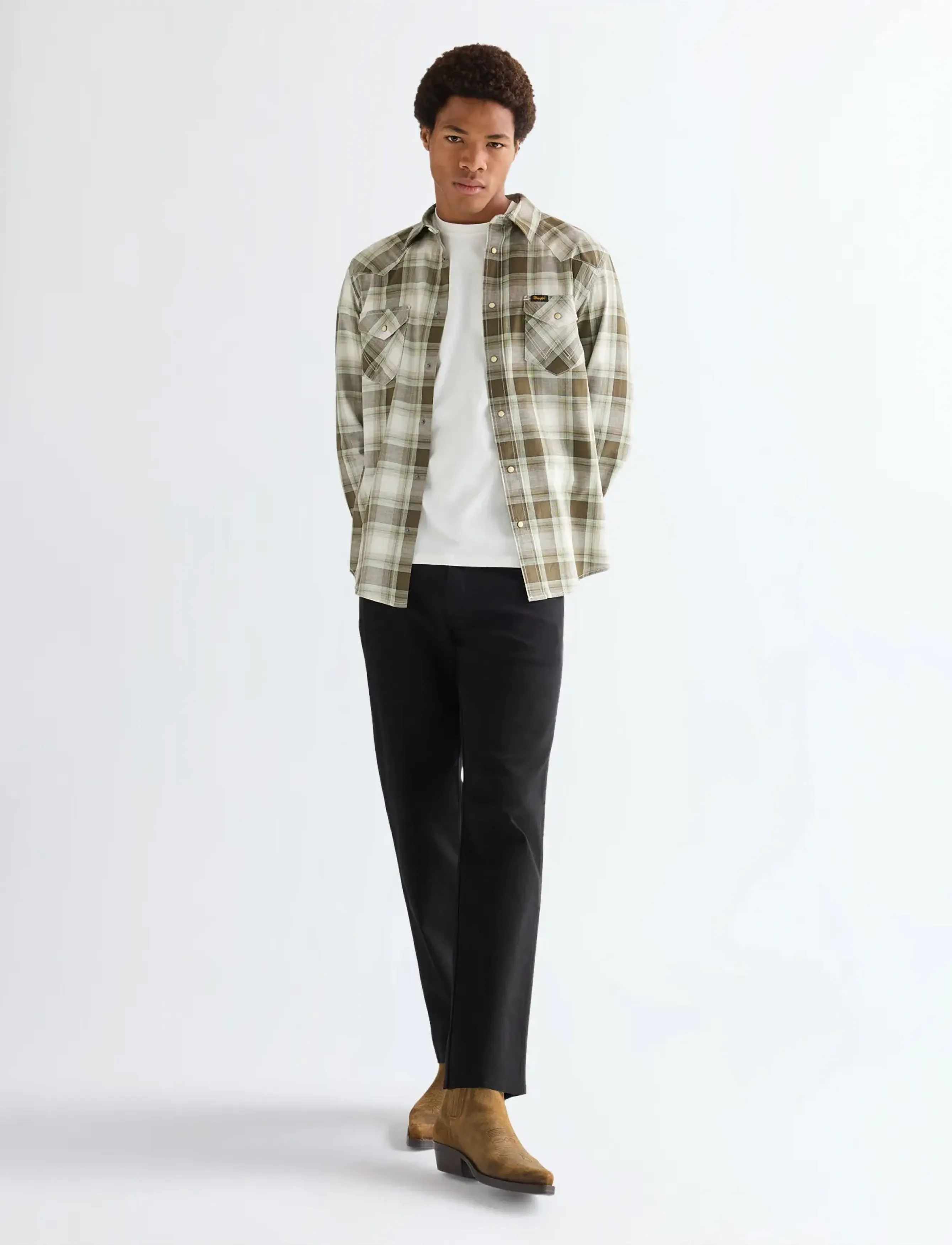 Wrangler - WESTERN SHIRT - koszule casual - green tan - 4