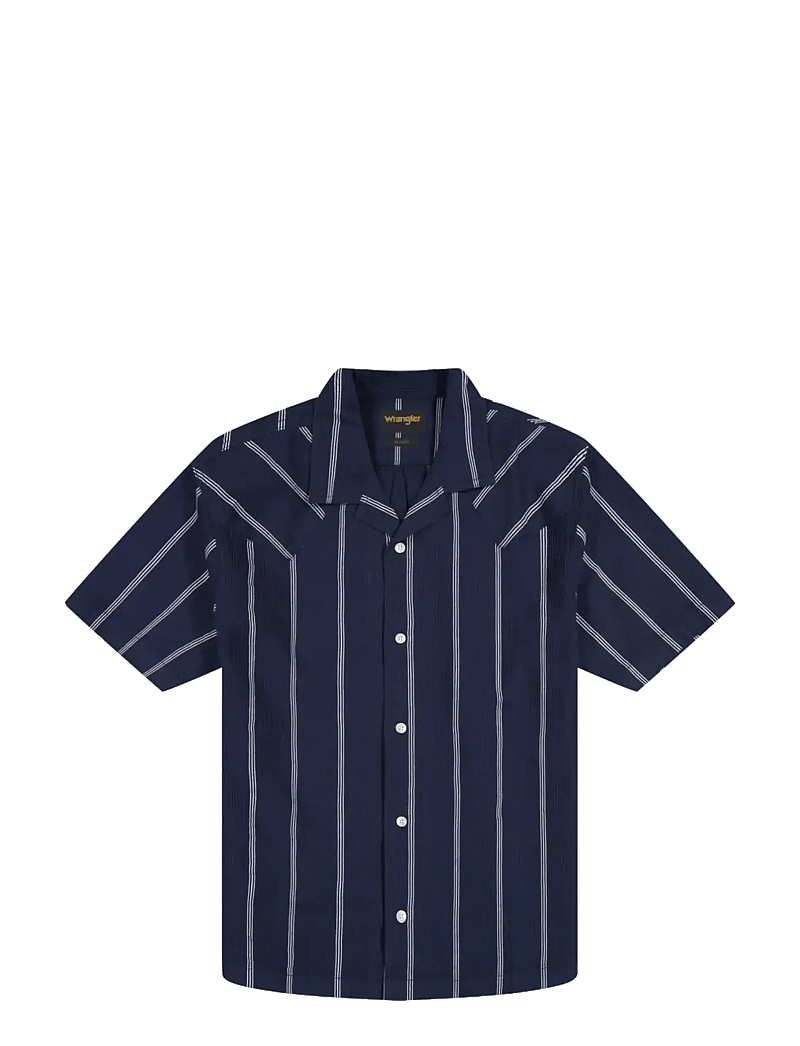 Wrangler - SS W RESORT SHIRT - randiga skjortor - navy white - 1