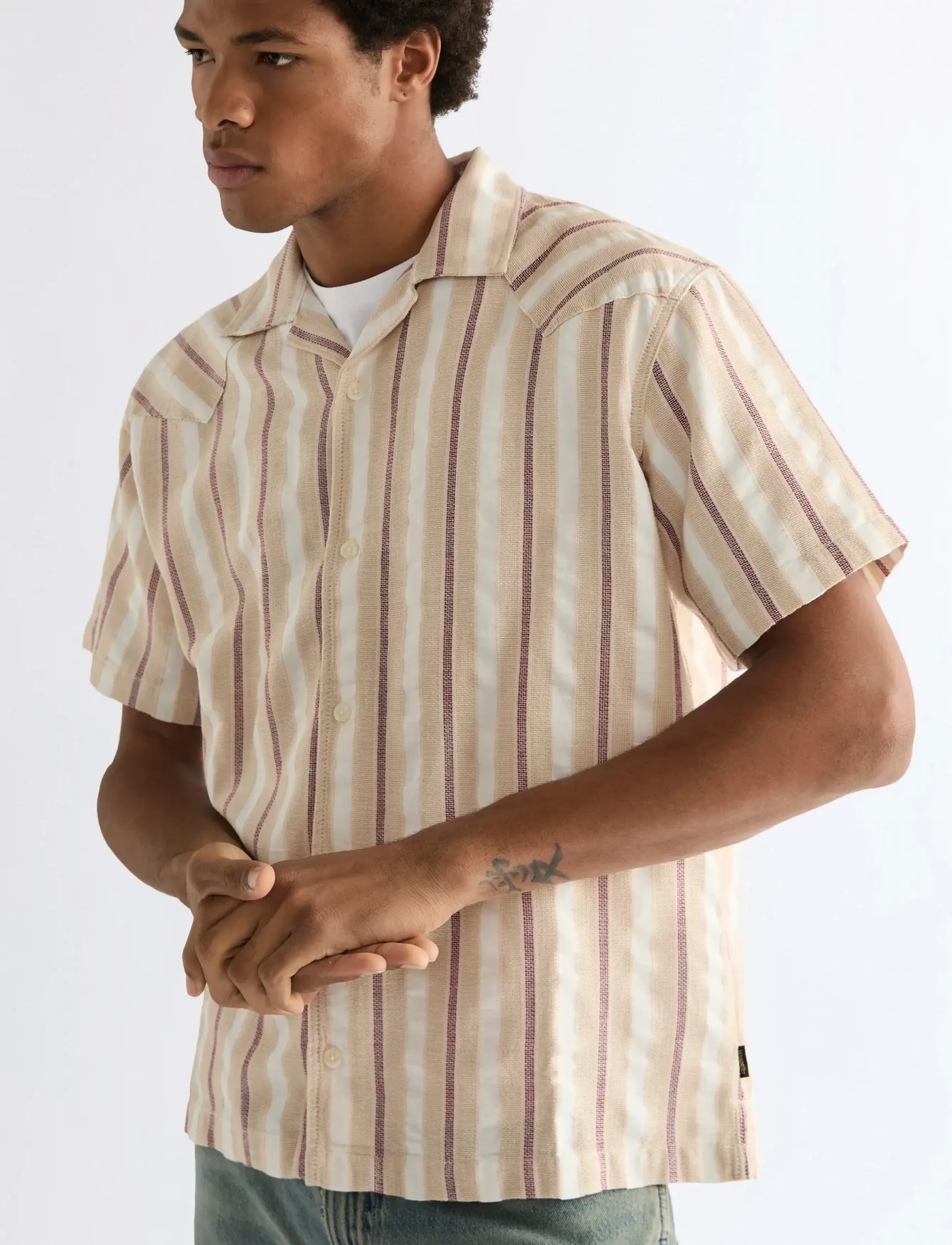 Wrangler - SS W RESORT SHIRT - casual skjorter - tan ruby wine - 4