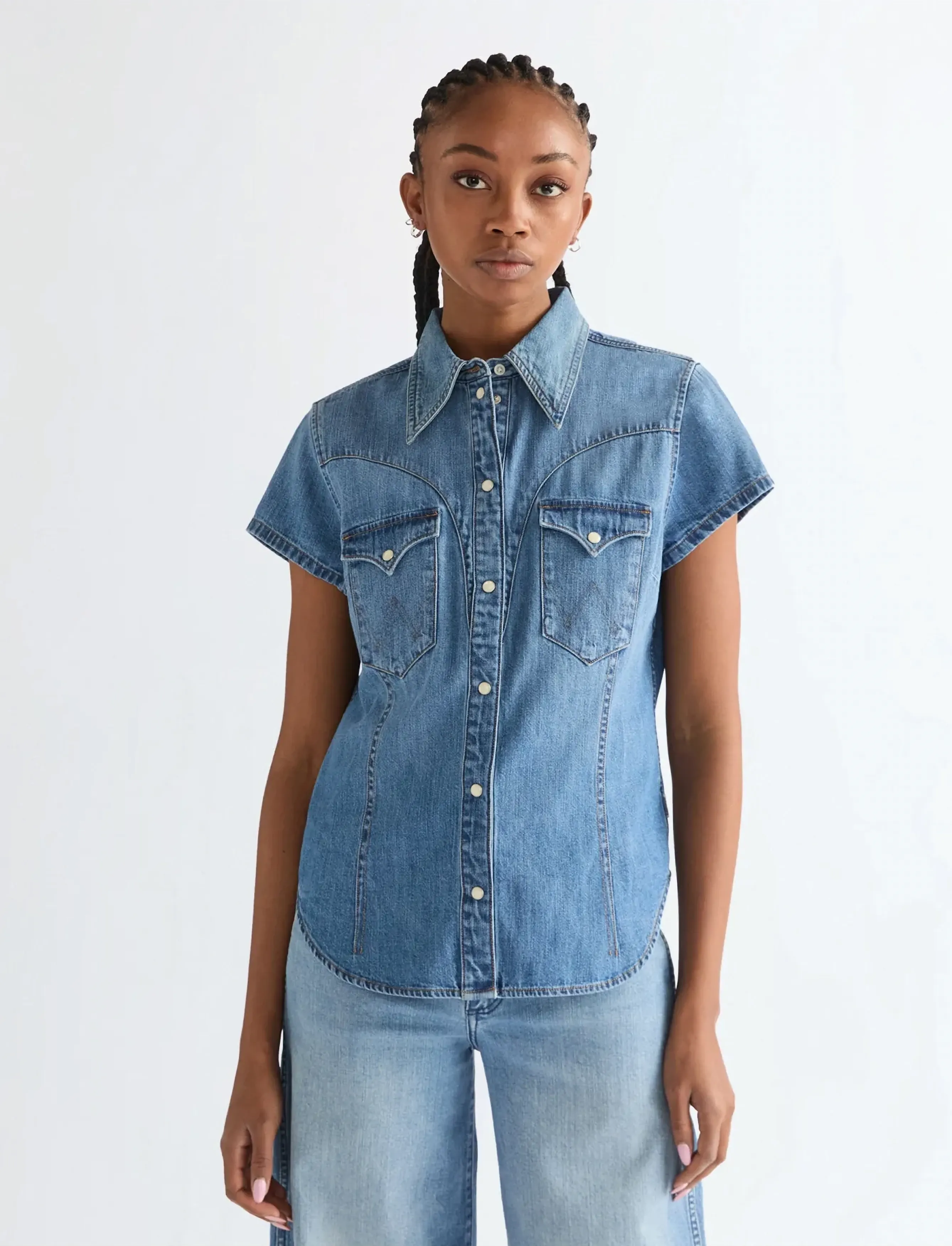 Wrangler SS STYLIZED WESTERN - Tøj - HAZY HORIZON / blue