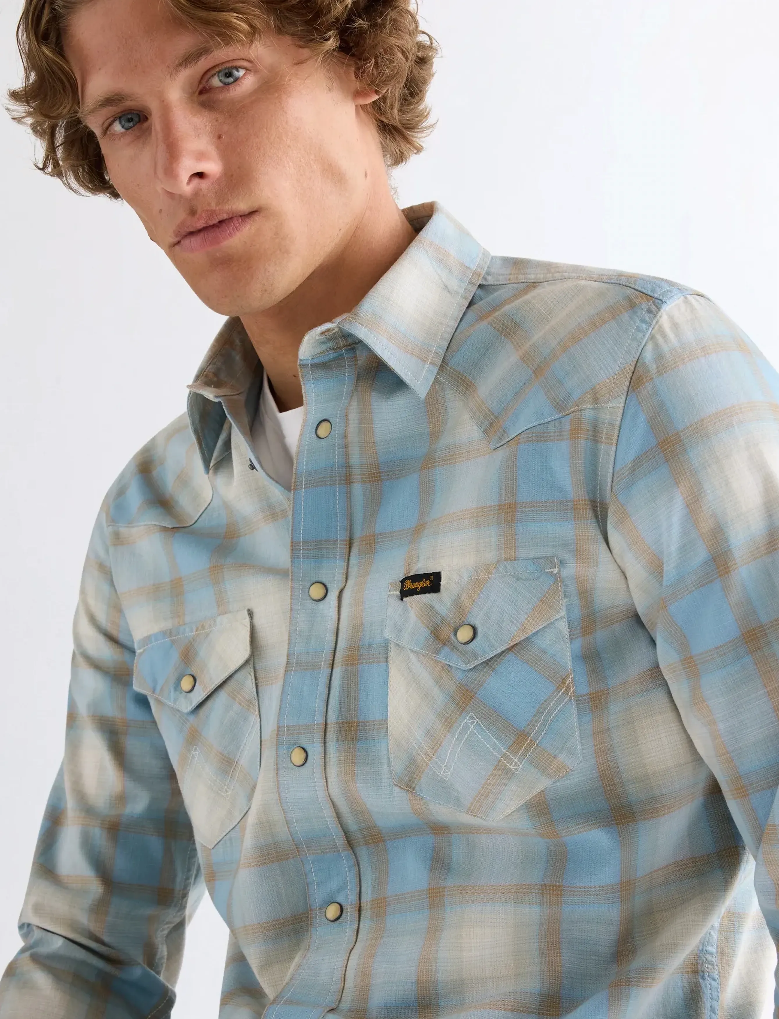 Wrangler - WESTERN SHIRT - rutede skjorter - blue tan - 5