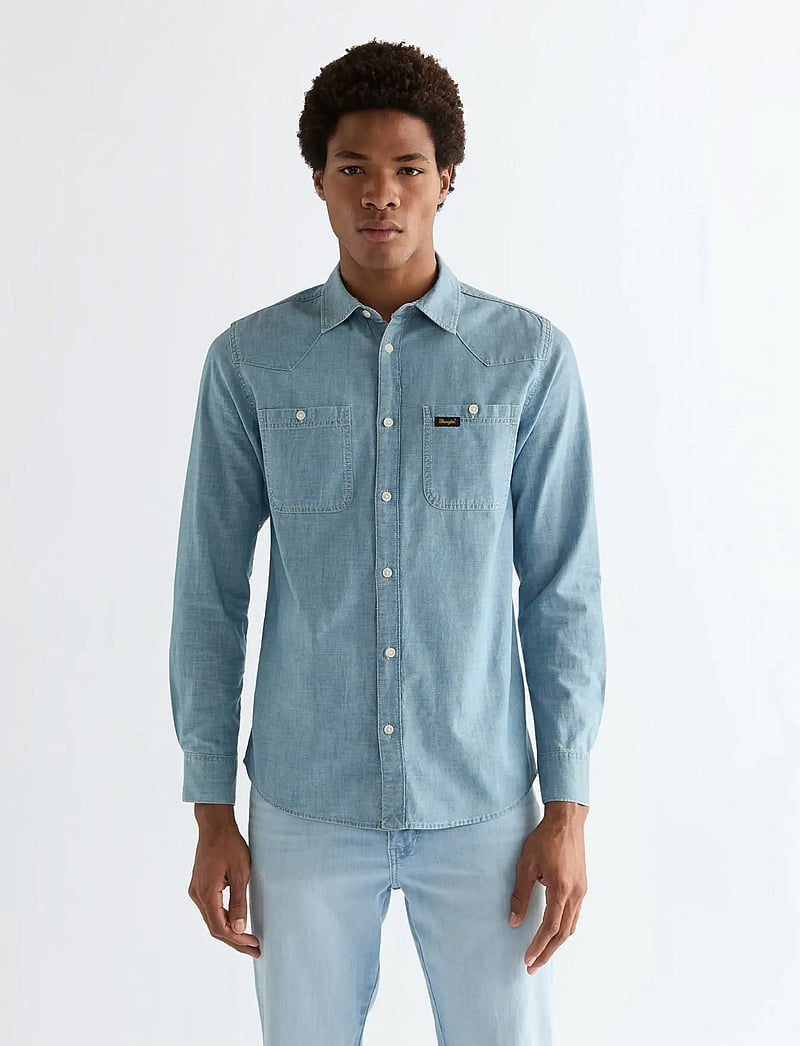 Wrangler - CHAMBRAY SHIRT - jeansskjortor - indigo - 0