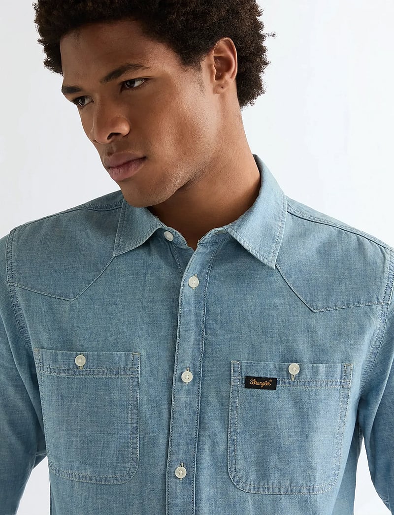 Wrangler - CHAMBRAY SHIRT - jeansskjortor - indigo - 5
