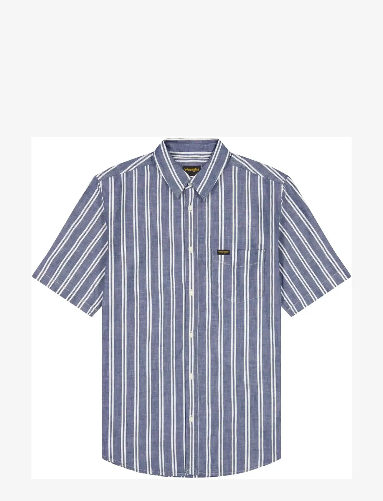 Wrangler - SS CHAMBRAY SHIRT - kortärmade skjortor - dark stripe - 1