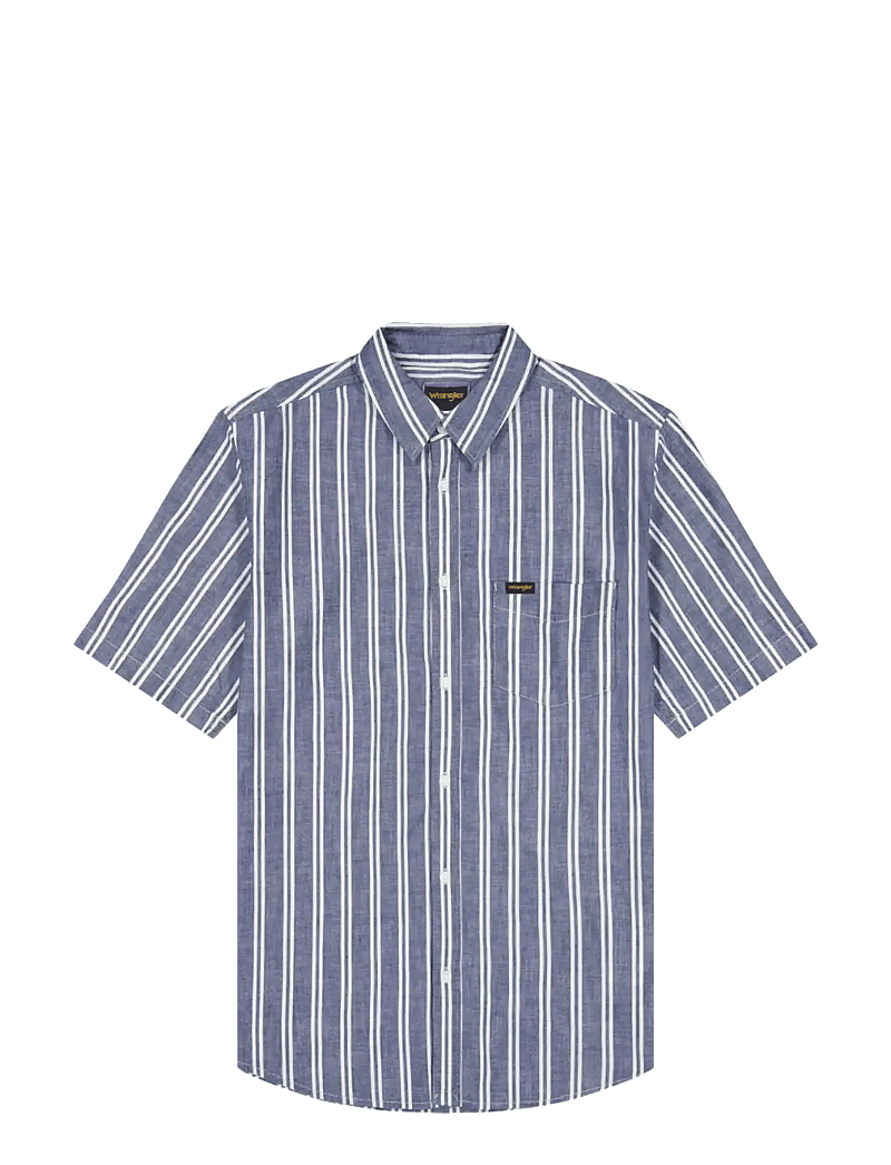 Wrangler - SS CHAMBRAY SHIRT - kortärmade skjortor - dark stripe - 1