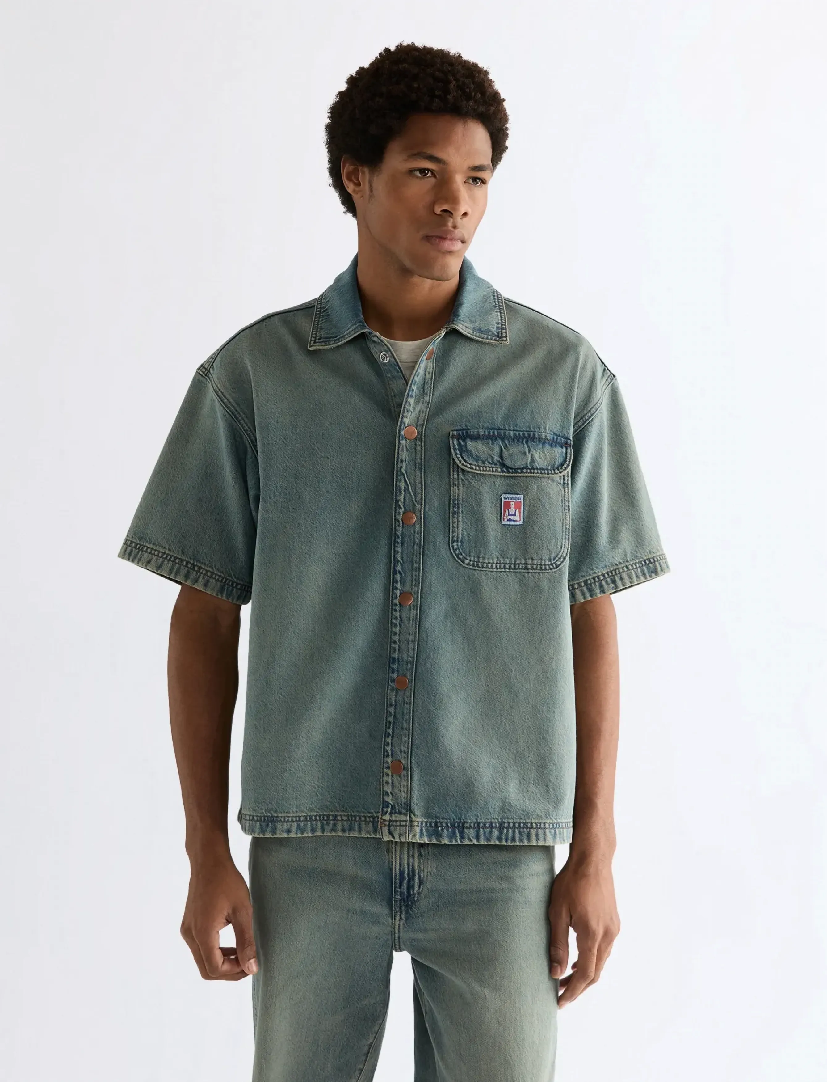 Wrangler SS OVERSHIRT - Denimskjorter - CANYON SHADE / blue
