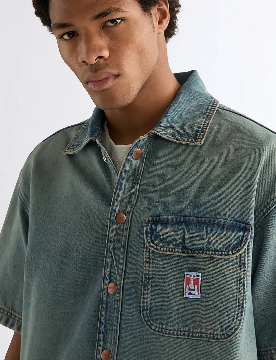 Wrangler - SS OVERSHIRT - jeanshemden - canyon shade - 5