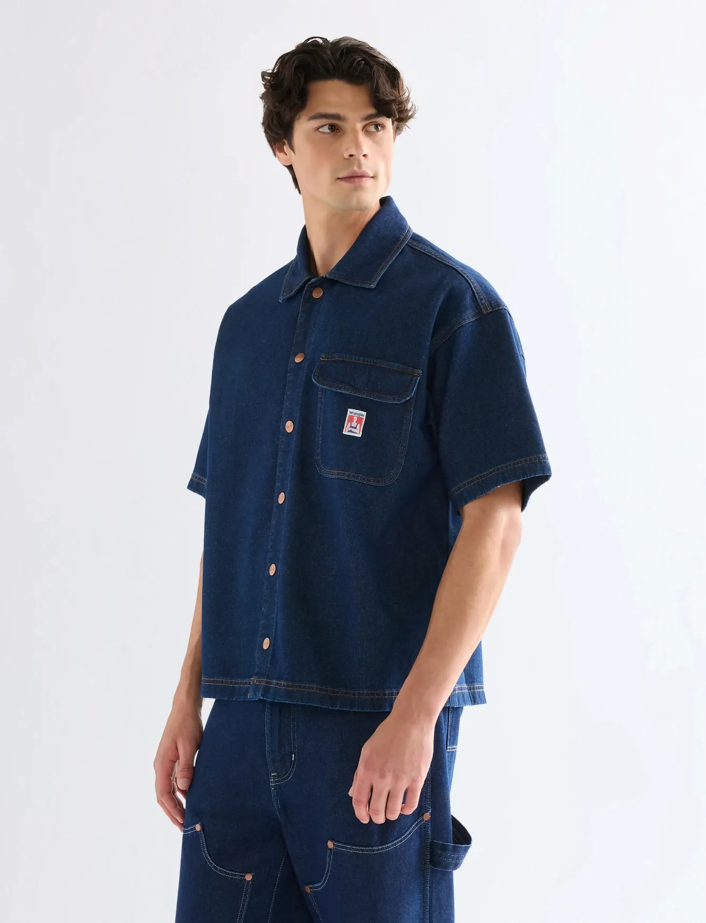 Wrangler SS OVERSHIRT - Overshirts - RINSE / blue
