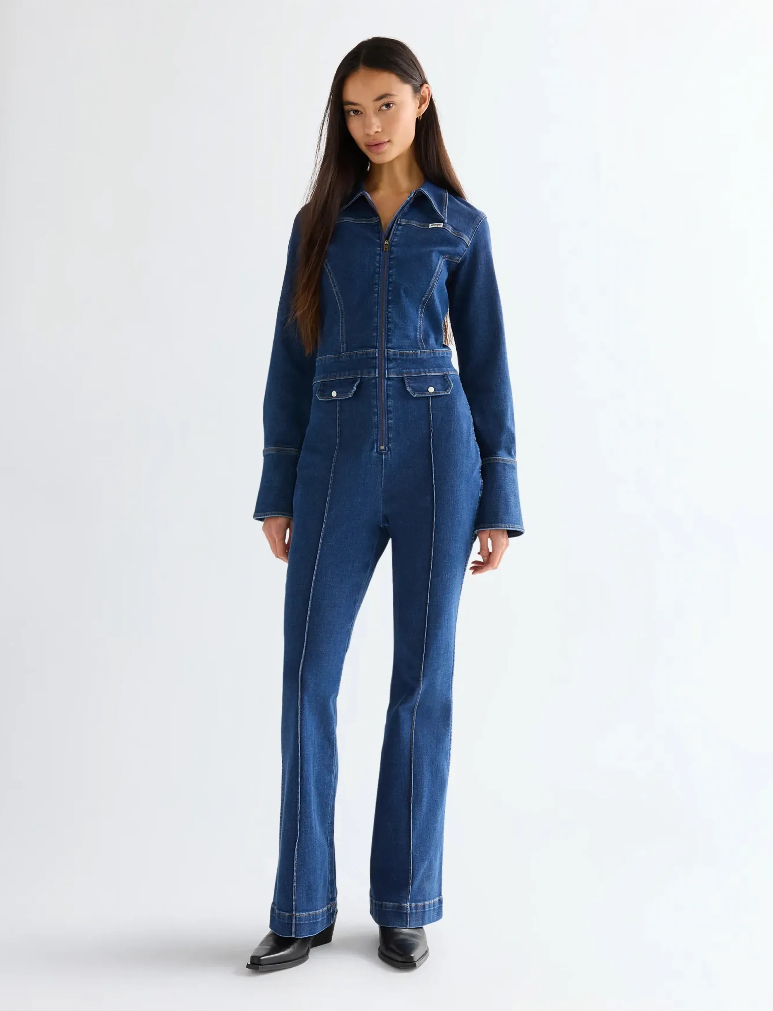 Wrangler Retro Catsuit, S x 00, Dresses, Blau - Bodycon Frauen