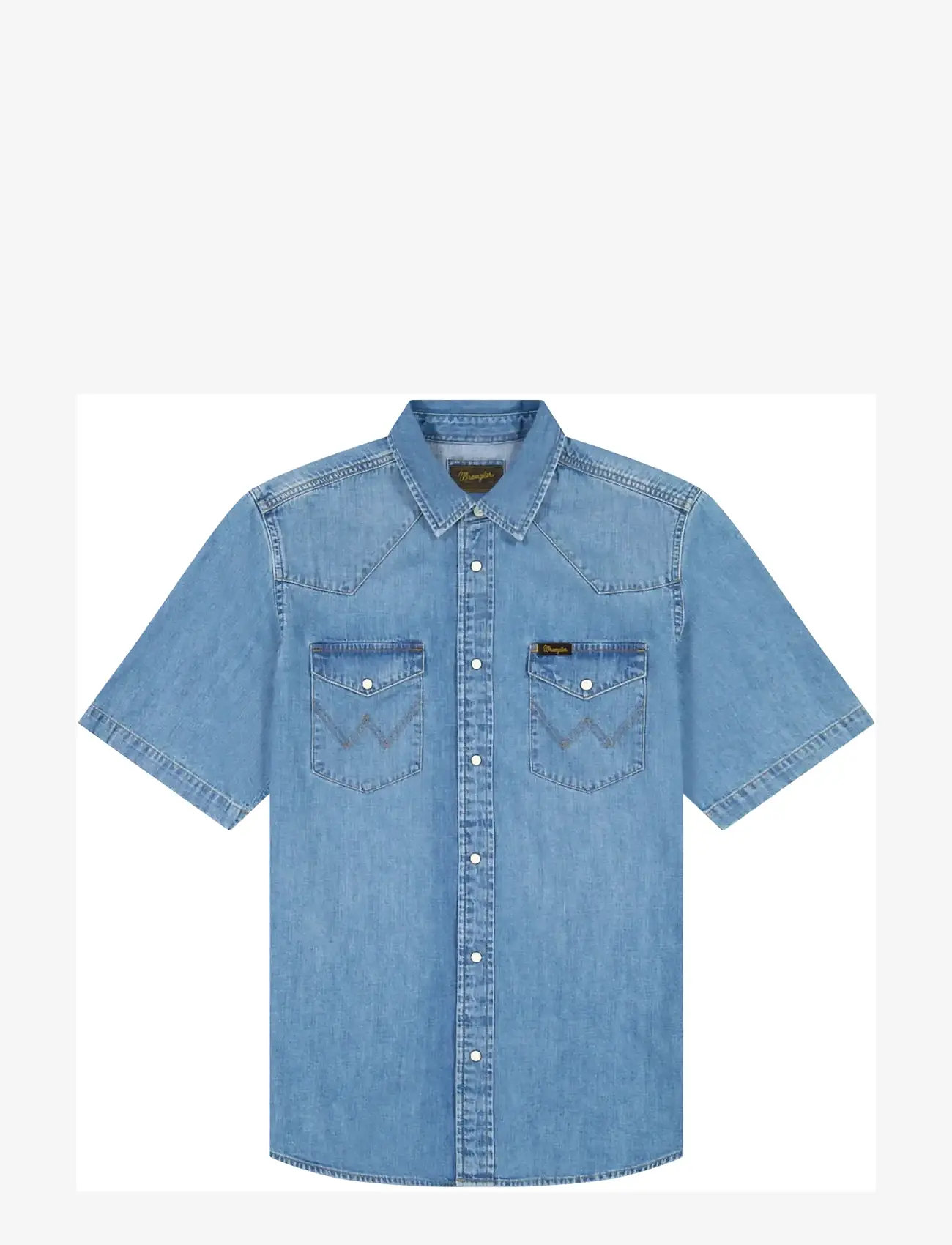 Wrangler - SS WESTERN SHIRT - teksasärgid - mid light wash - 1