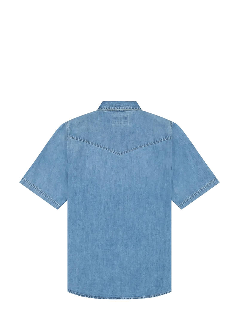 Wrangler - SS WESTERN SHIRT - teksasärgid - mid light wash - 2