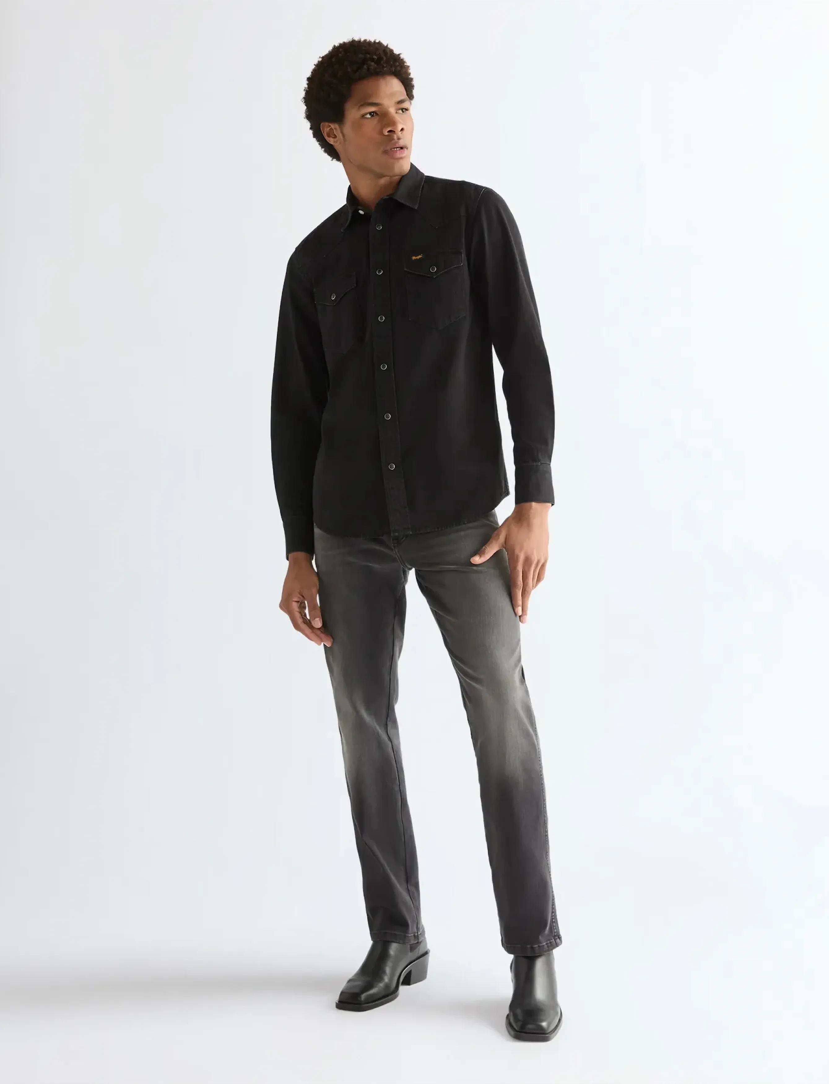 Wrangler - WESTERN SHIRT - denim shirts - rinse black - 4