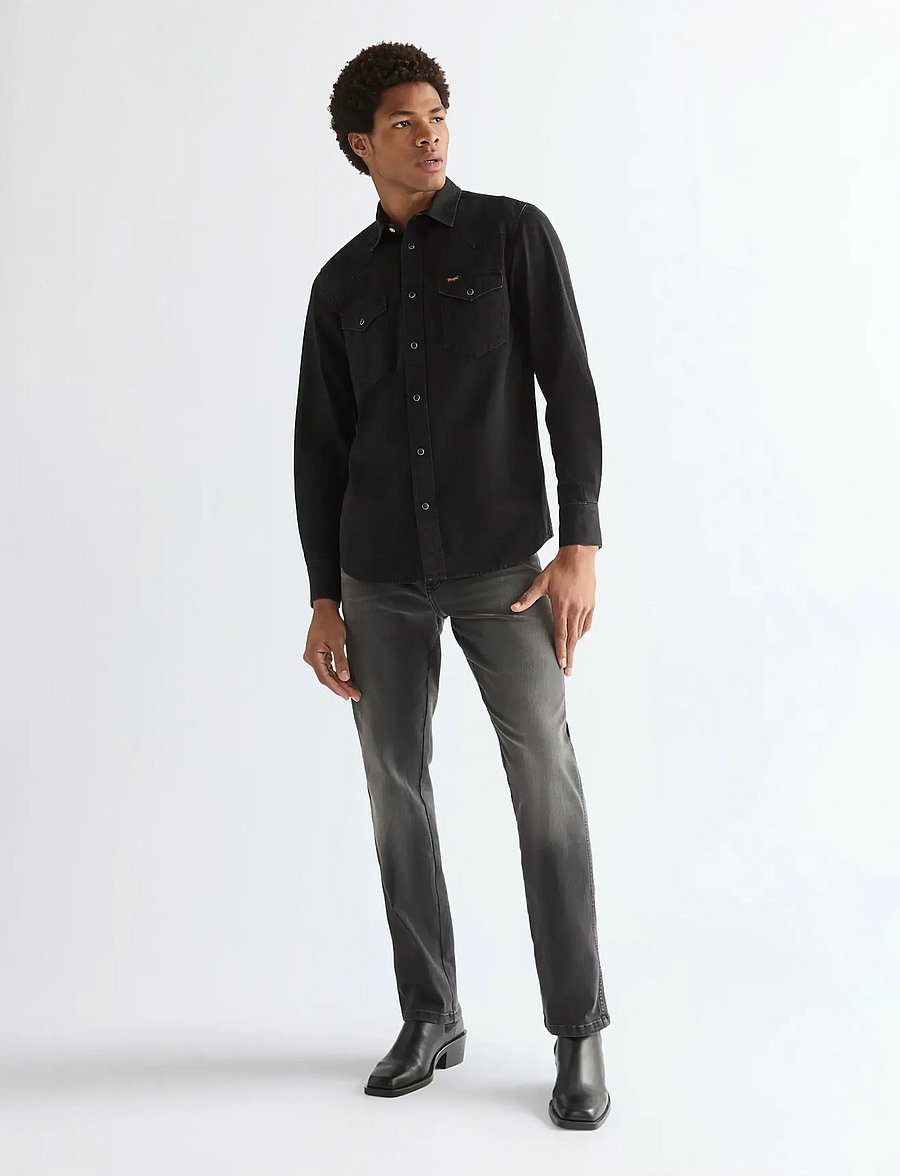 Wrangler - WESTERN SHIRT - jeanshemden - rinse black - 4