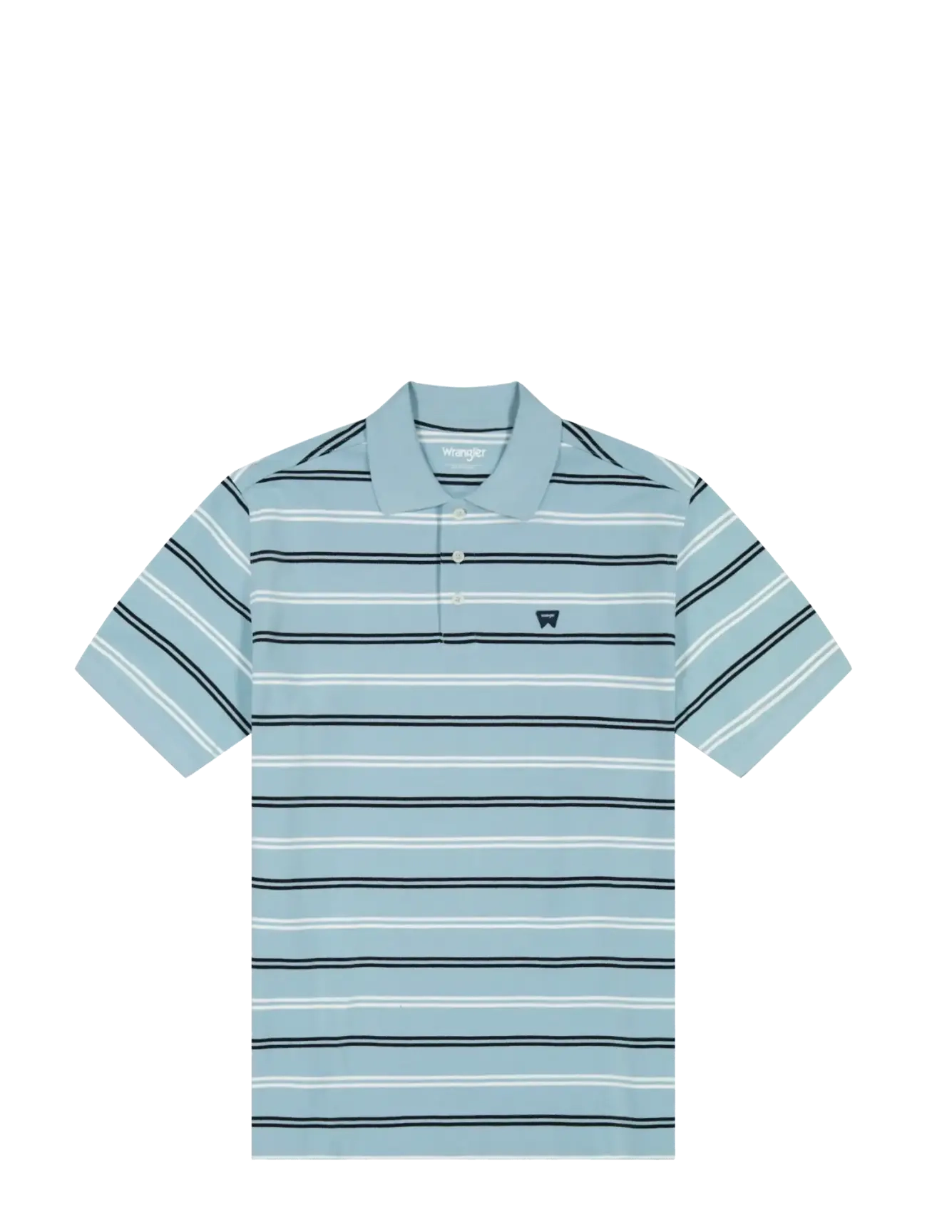 Wrangler STRIPE POLO SHIRT - Pikéer - FORGET ME NOT / white