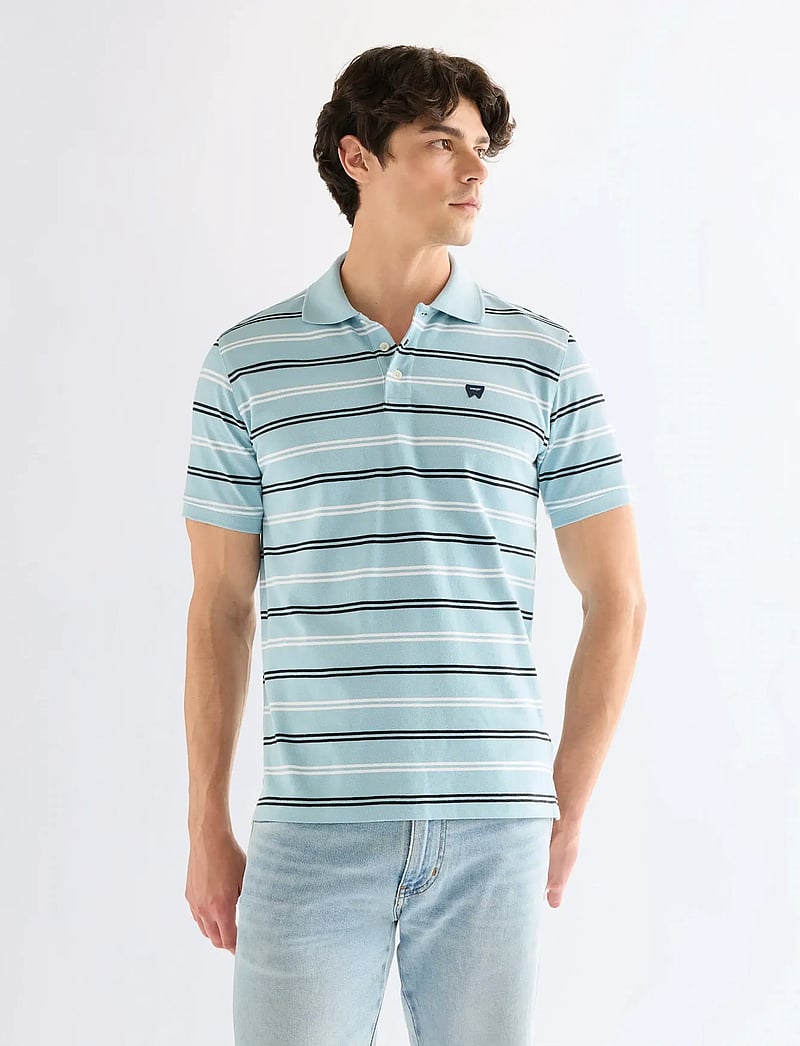 Wrangler - STRIPE POLO SHIRT - kurzärmelig - forget me not - 0