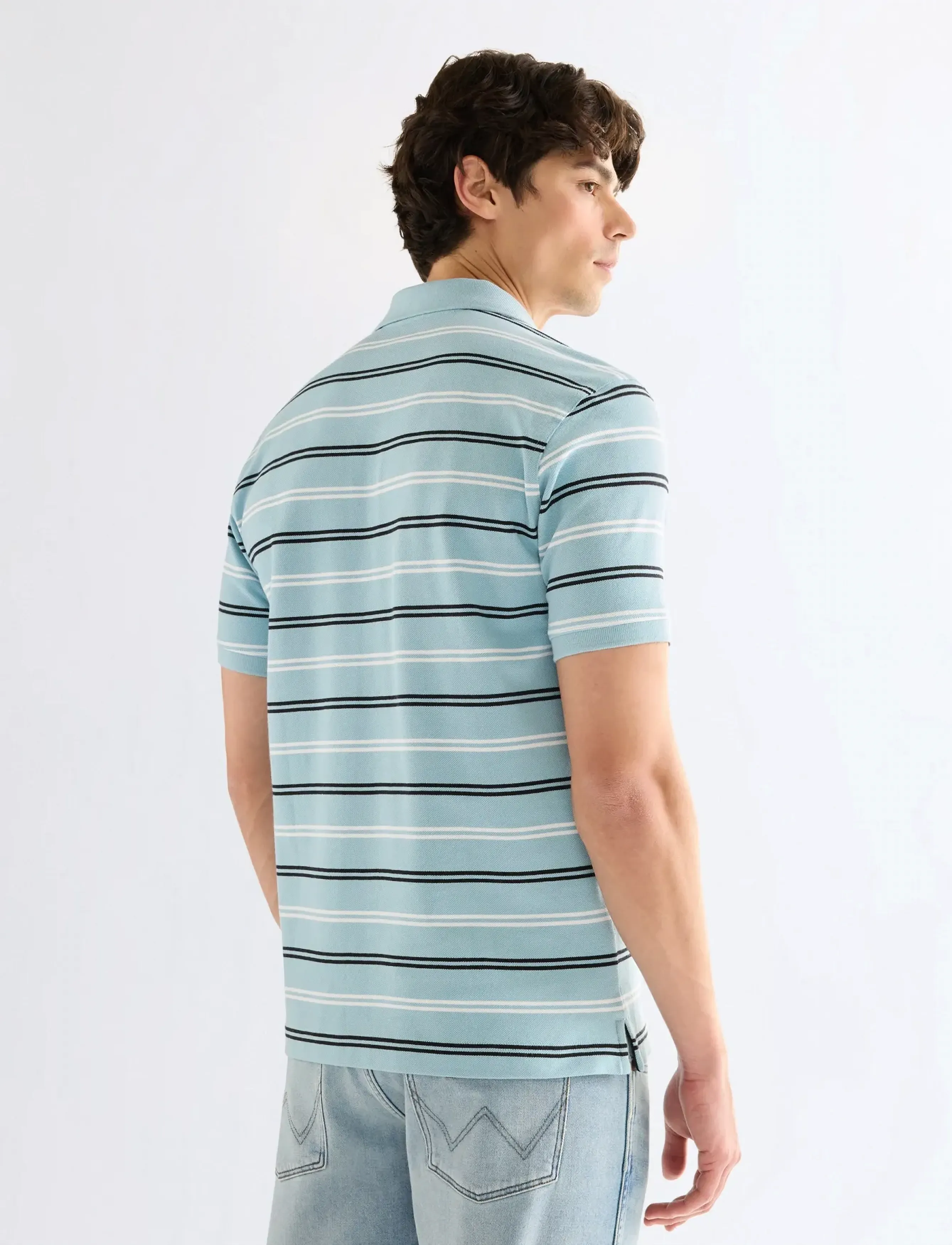 Wrangler - STRIPE POLO SHIRT - laveste priser - forget me not - 3