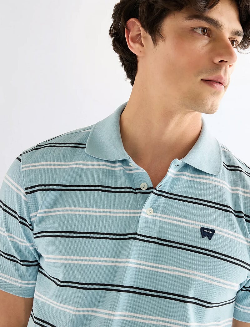 Wrangler - STRIPE POLO SHIRT - kurzärmelig - forget me not - 5
