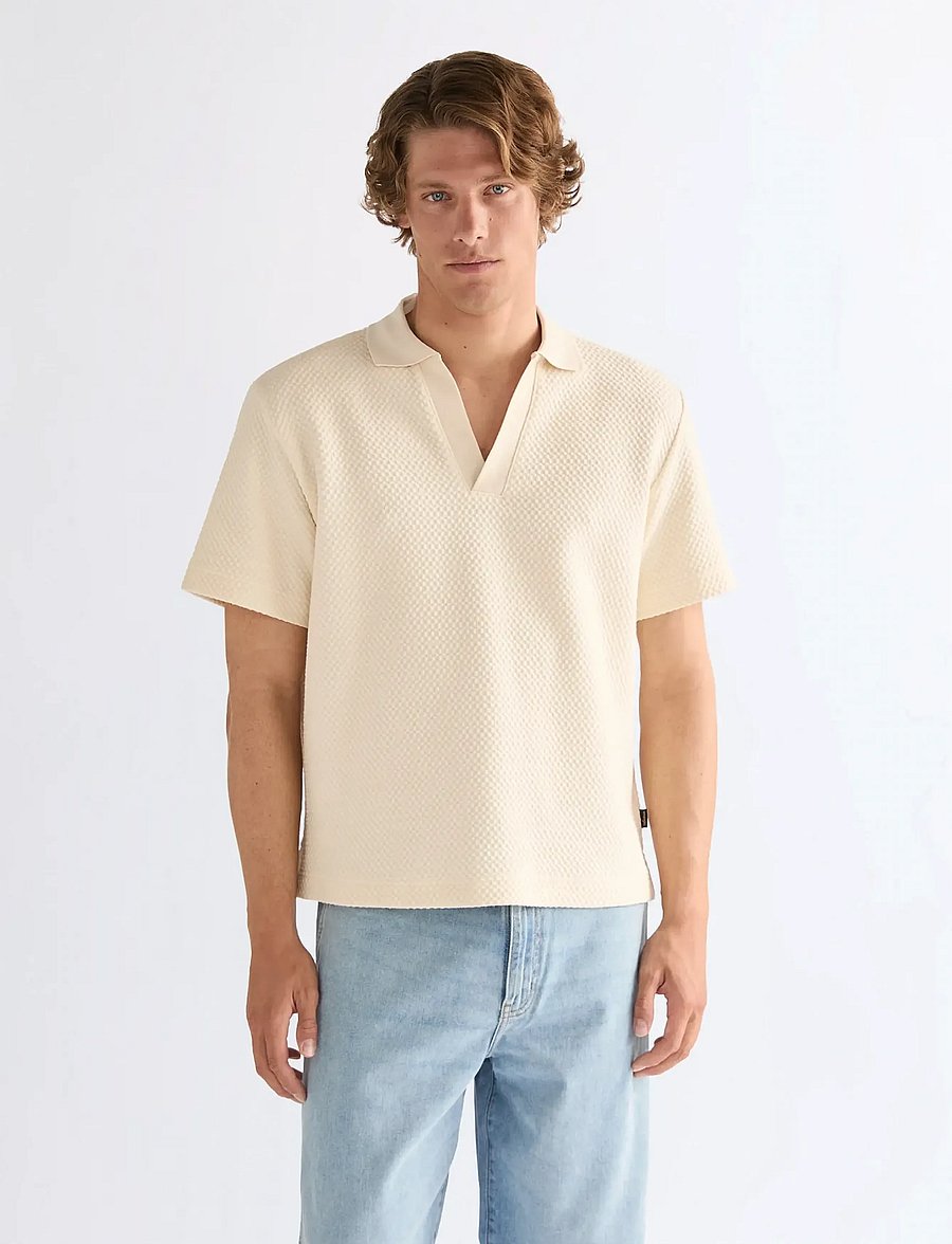 Wrangler - SS POLO SWEATER - langärmlige strick-polohemden - egret - 0