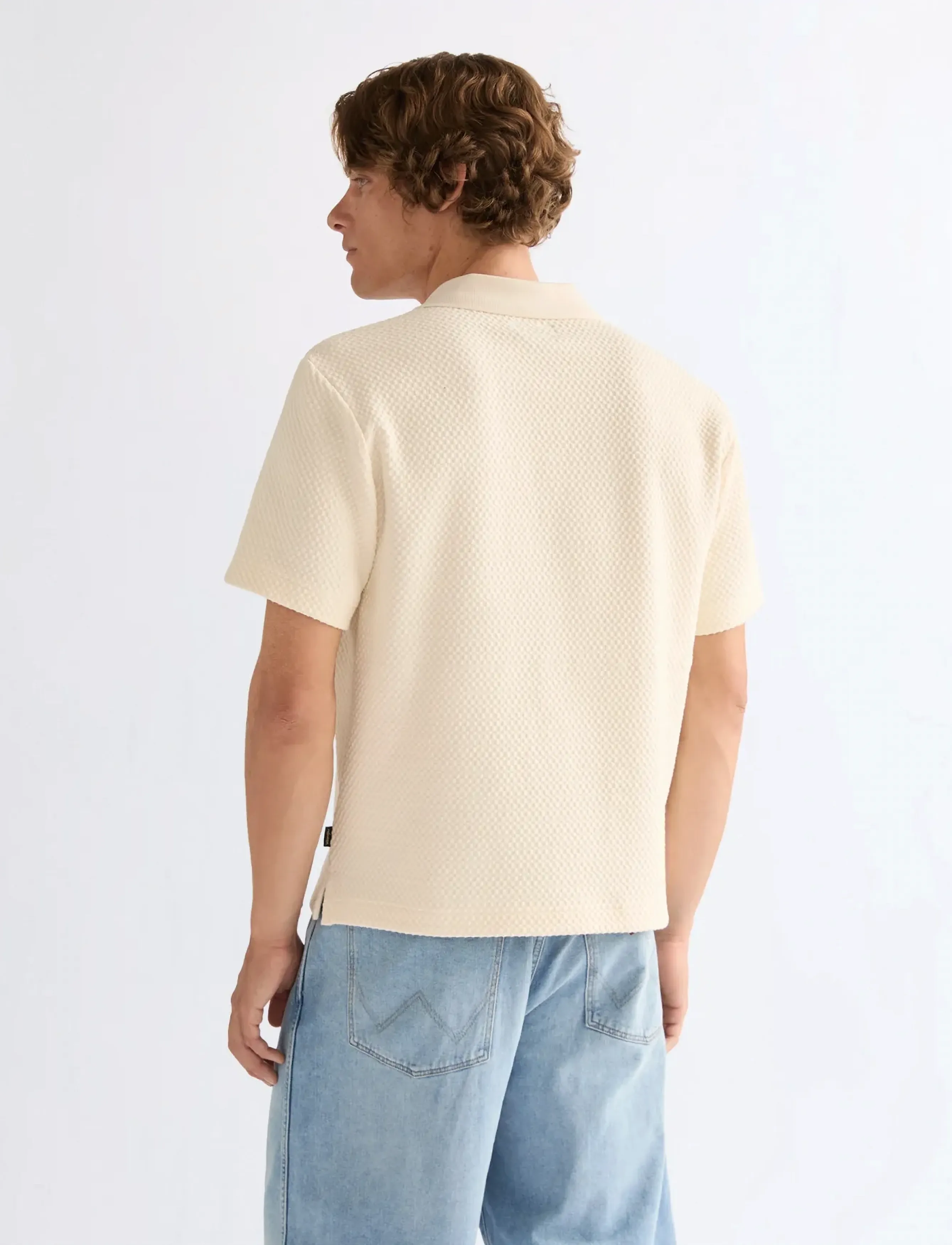 Wrangler - SS POLO SWEATER - mænd - egret - 3