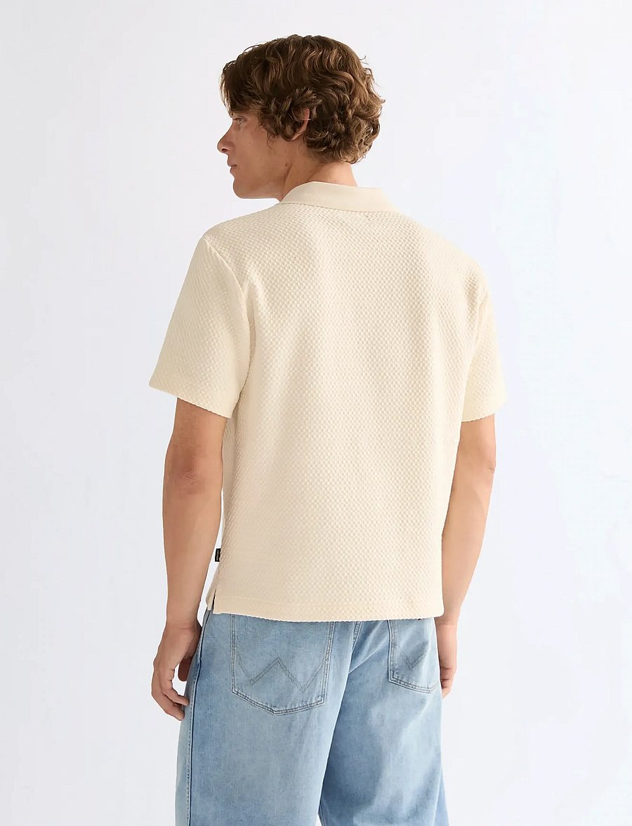 Wrangler - SS POLO SWEATER - langärmlige strick-polohemden - egret - 3