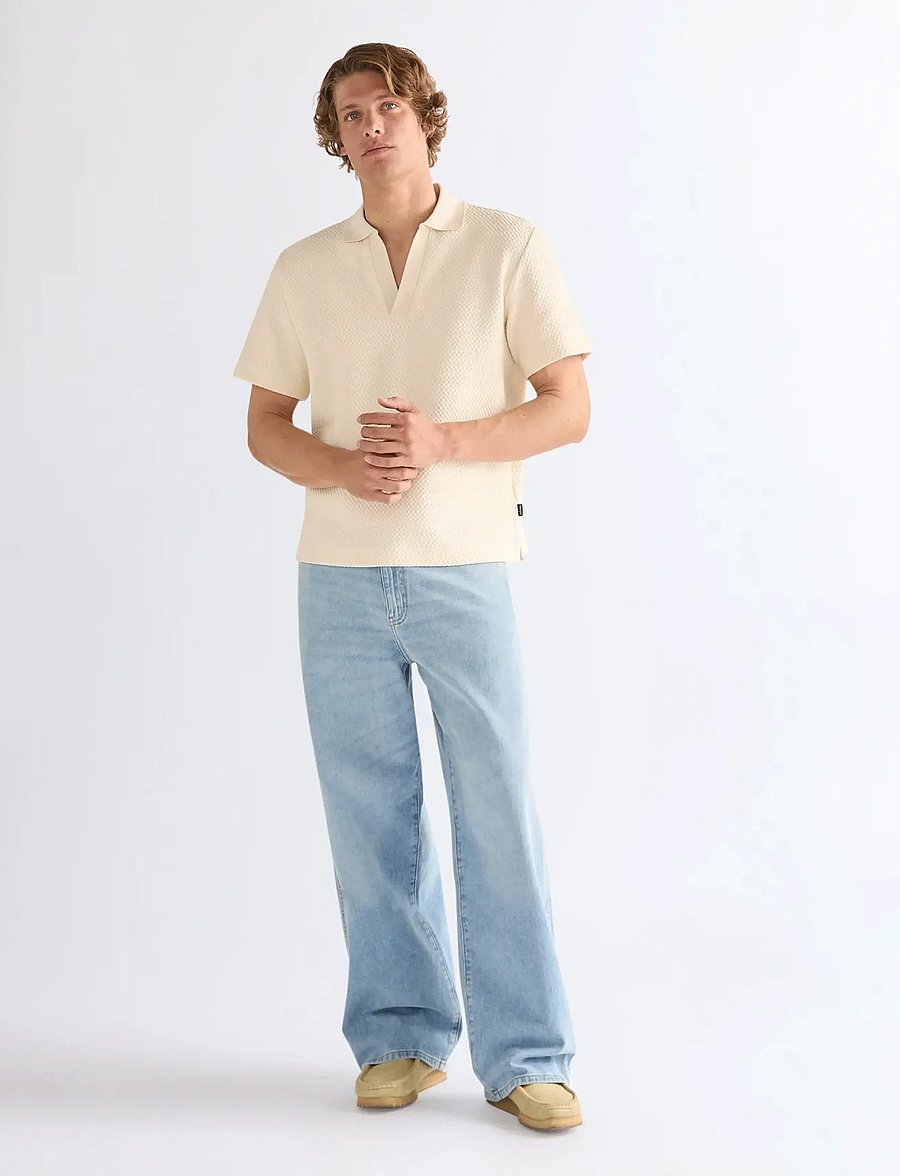 Wrangler - SS POLO SWEATER - langärmlige strick-polohemden - egret - 4