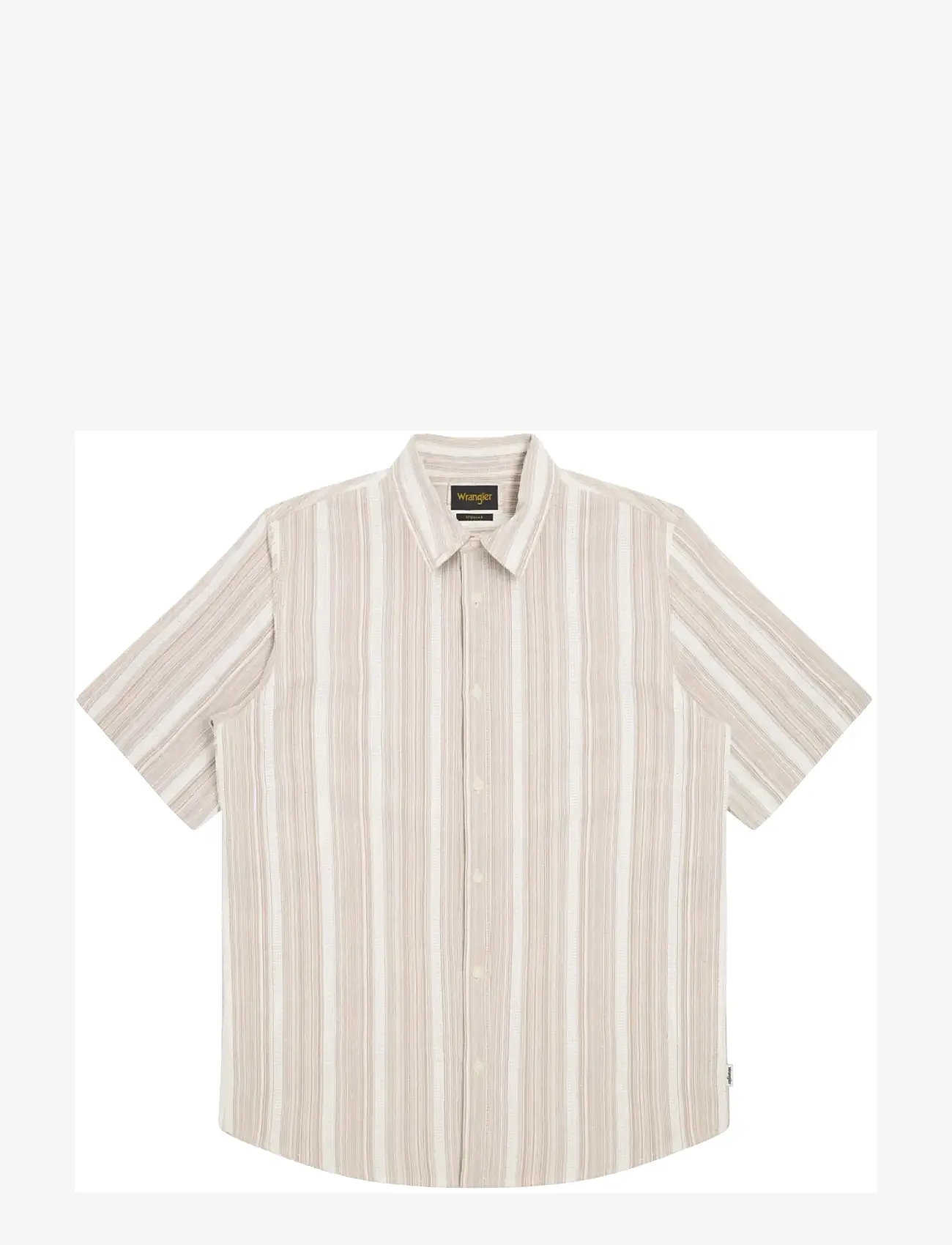 Wrangler - SS SHIRT - randiga skjortor - brown white - 1