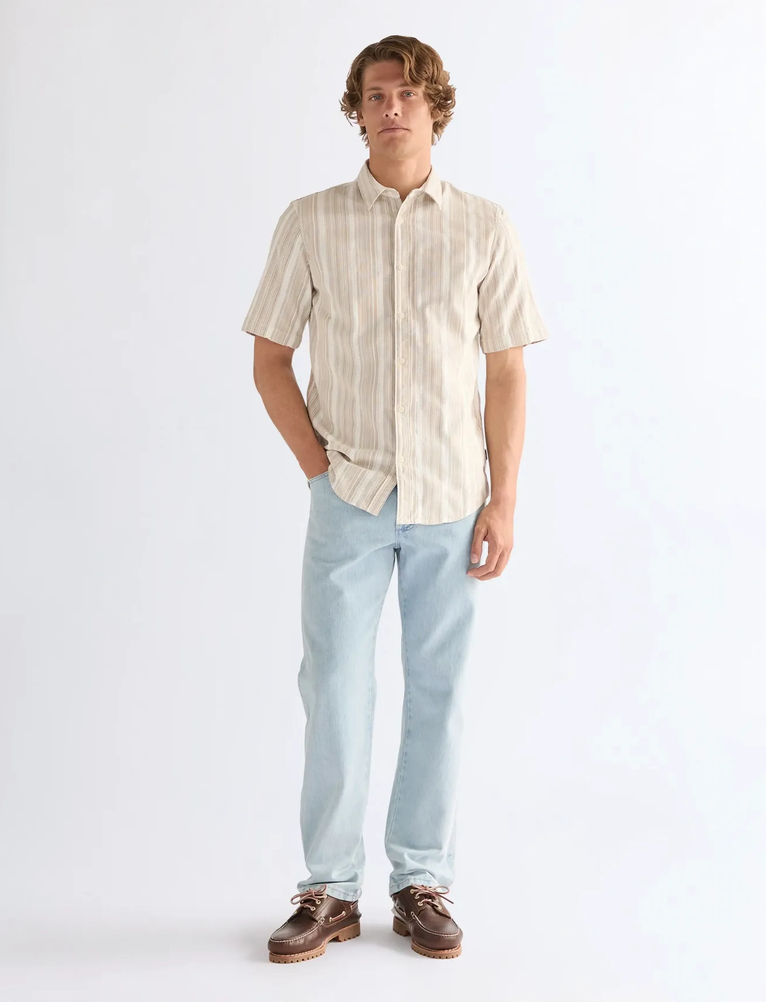 Wrangler - SS SHIRT - casual hemden - brown white - 3