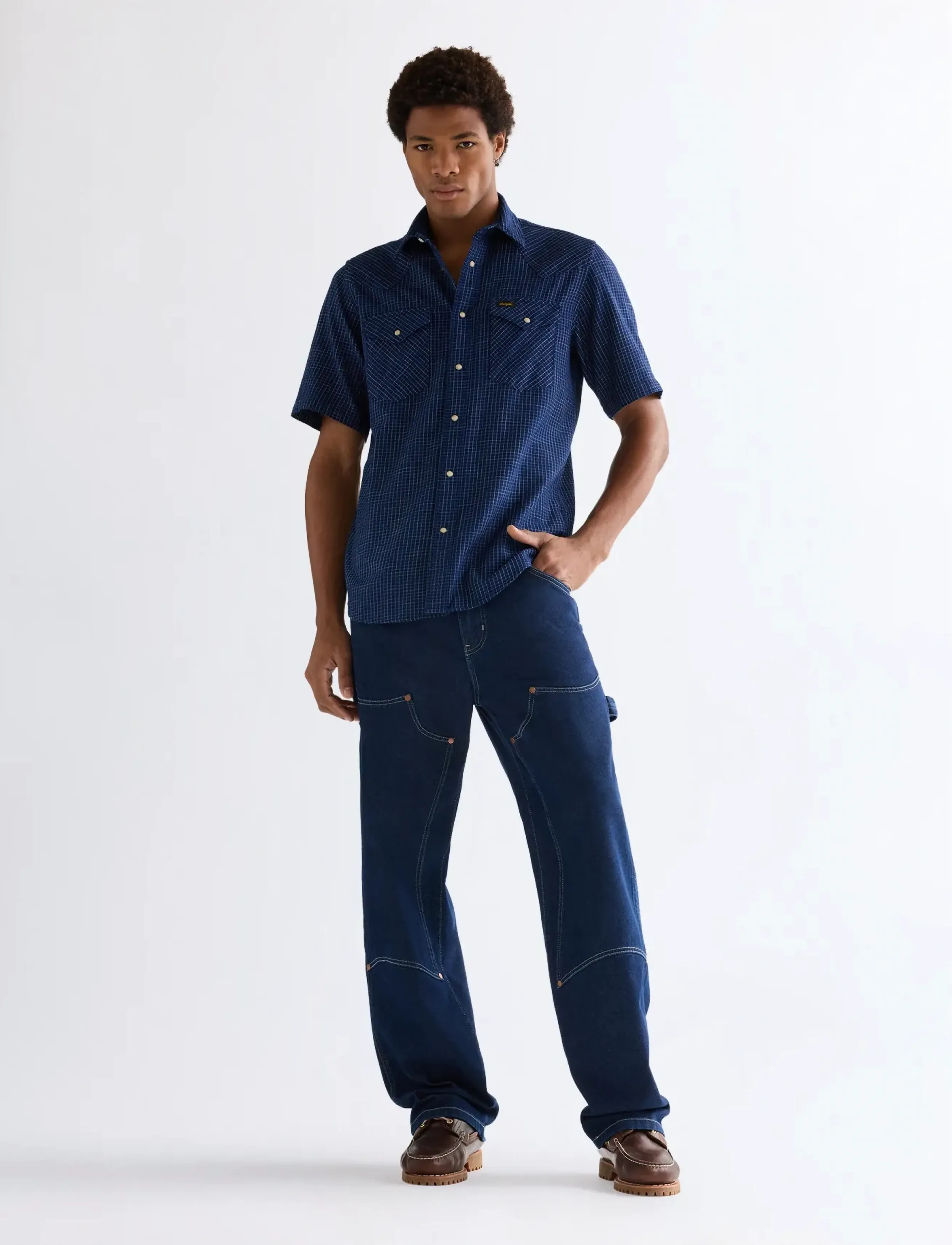 Wrangler - SS WESTERN SHIRT - rutede skjorter - indigo blue - 3