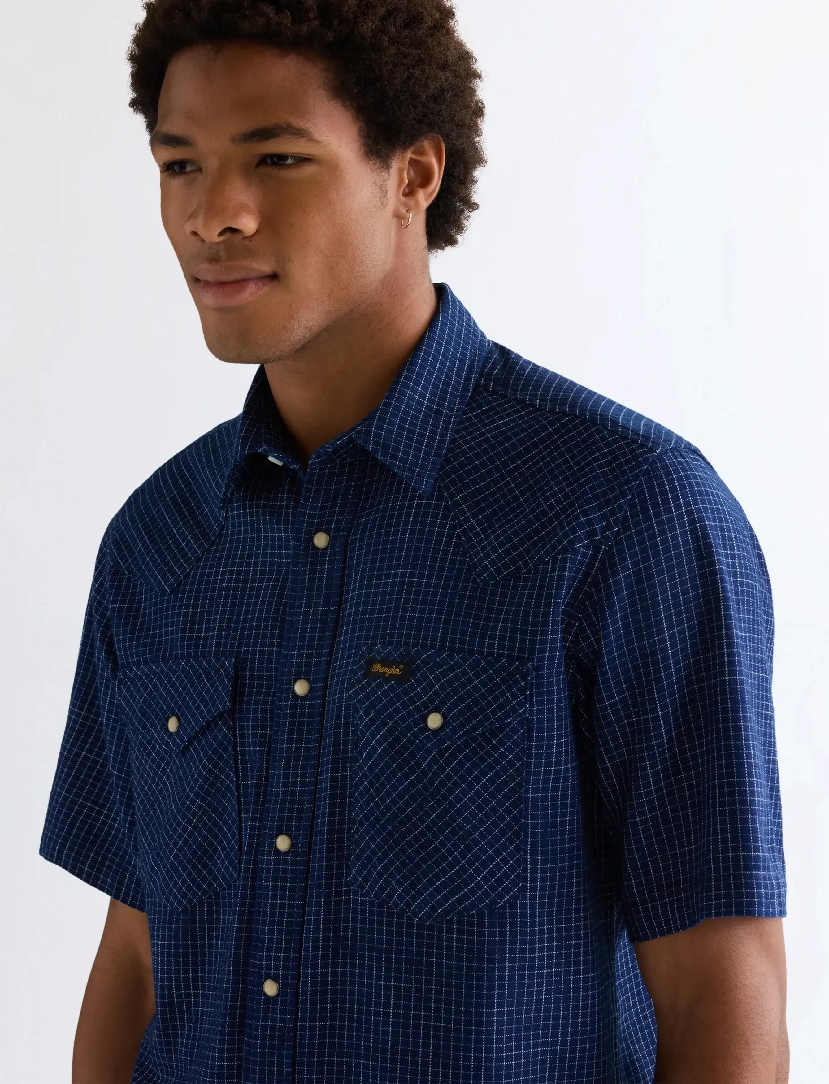 Wrangler - SS WESTERN SHIRT - rutede skjorter - indigo blue - 4